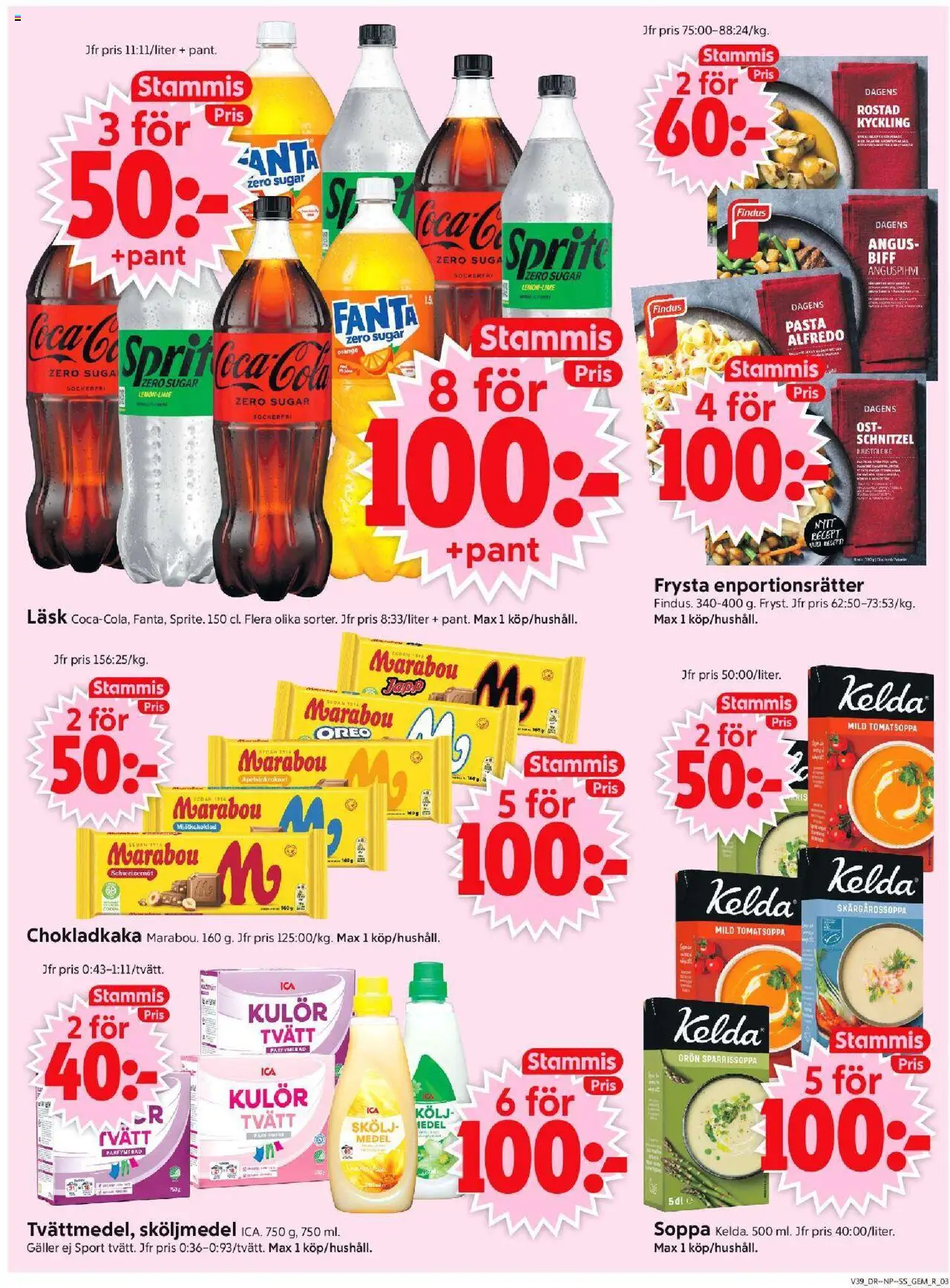 ICA Supermarket reklamblad aktuell från 22.09.2025 | Sida: 3 | Produkter: Galler, Fanta, Sprite, Pasta
