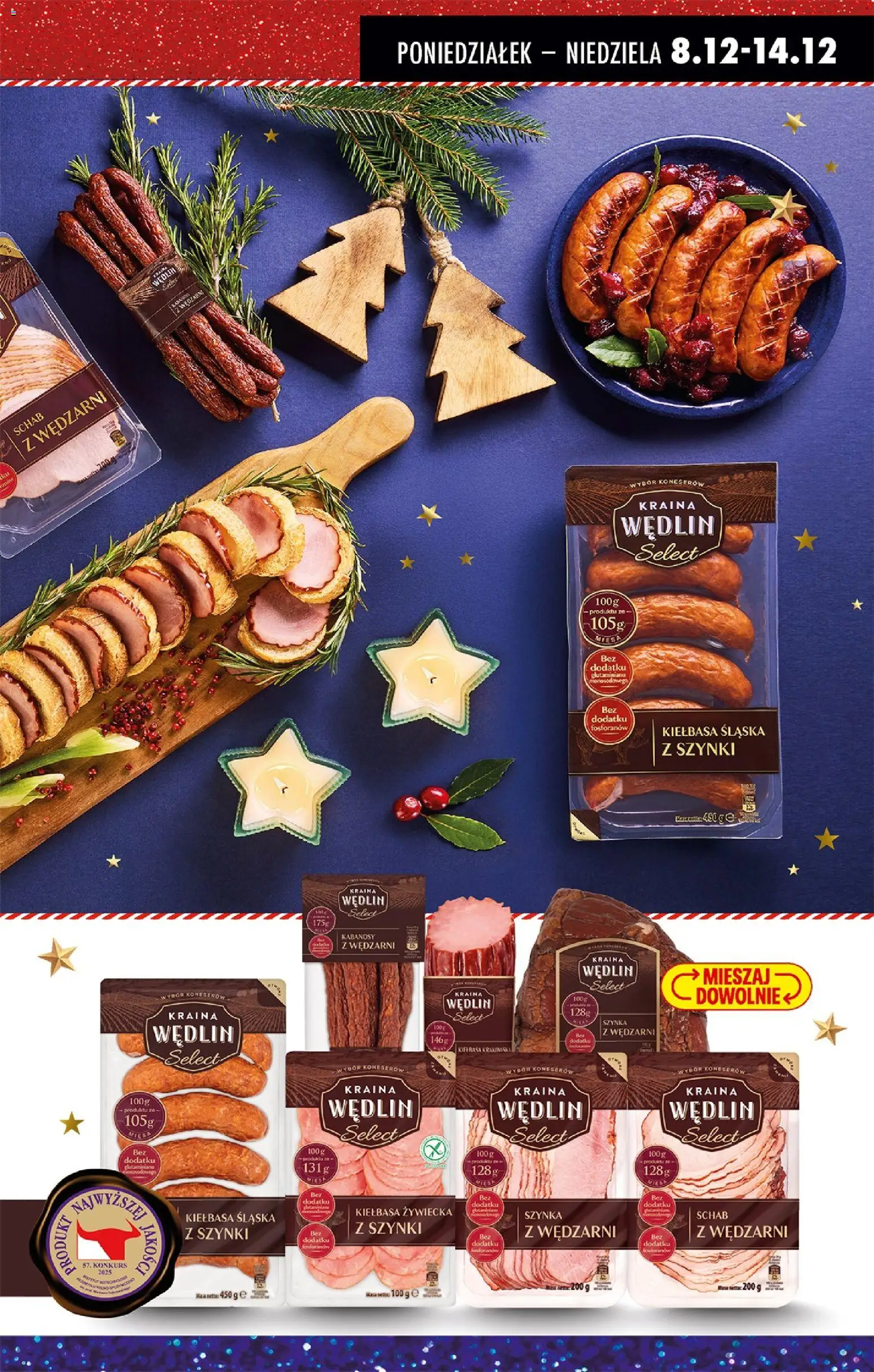 Biedronka gazetka od 08.12.2025 | Strona: 51 | Produkty: Kiełbasa, Schab, Szynka, Kiełbasa krakowska