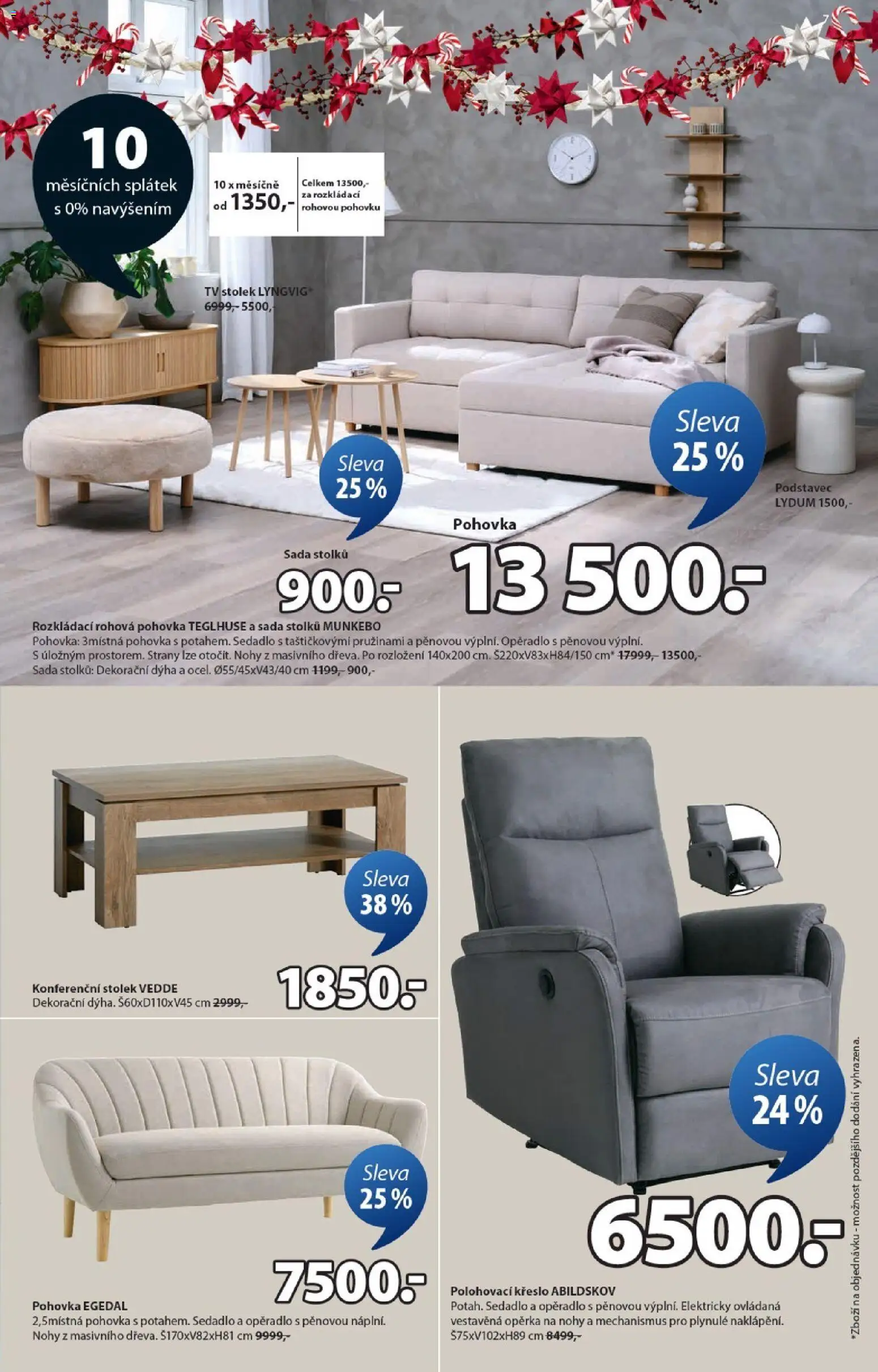 JYSK leták od 24.11.2025 | Strana: 7 | Produkty: Tv, Křeslo, Konferenční stolek, Stolek