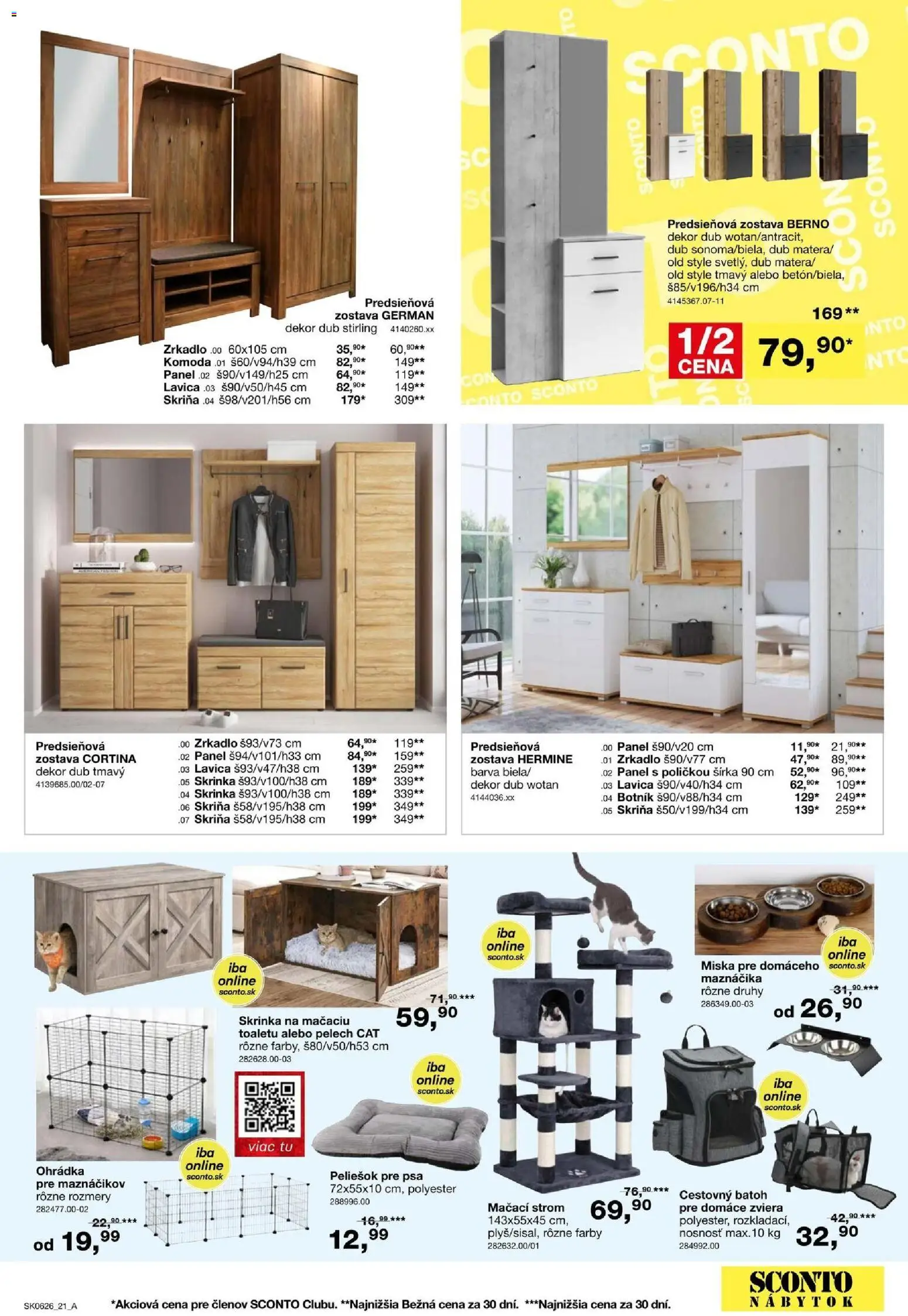 Nové Sconto nábytok akcie – leták je platný od 22.04.2026 | Strana: 21 | Produkty: Nábytok, Skriňa, Predsieňová zostava, Zrkadlo