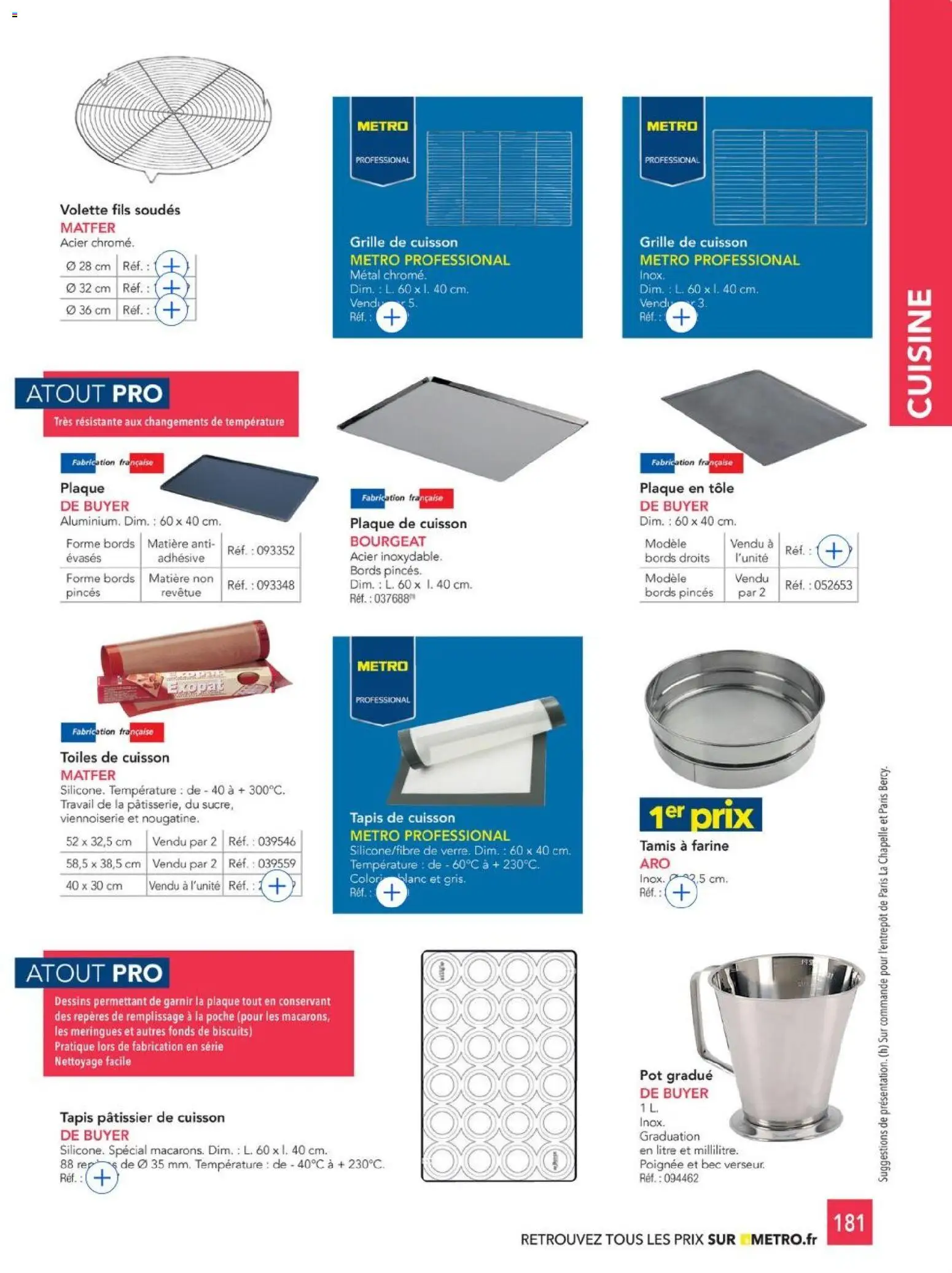 {H1} | Page: 181 | Produits: Pinces, Plaque de cuisson, Tapis, Biscuits