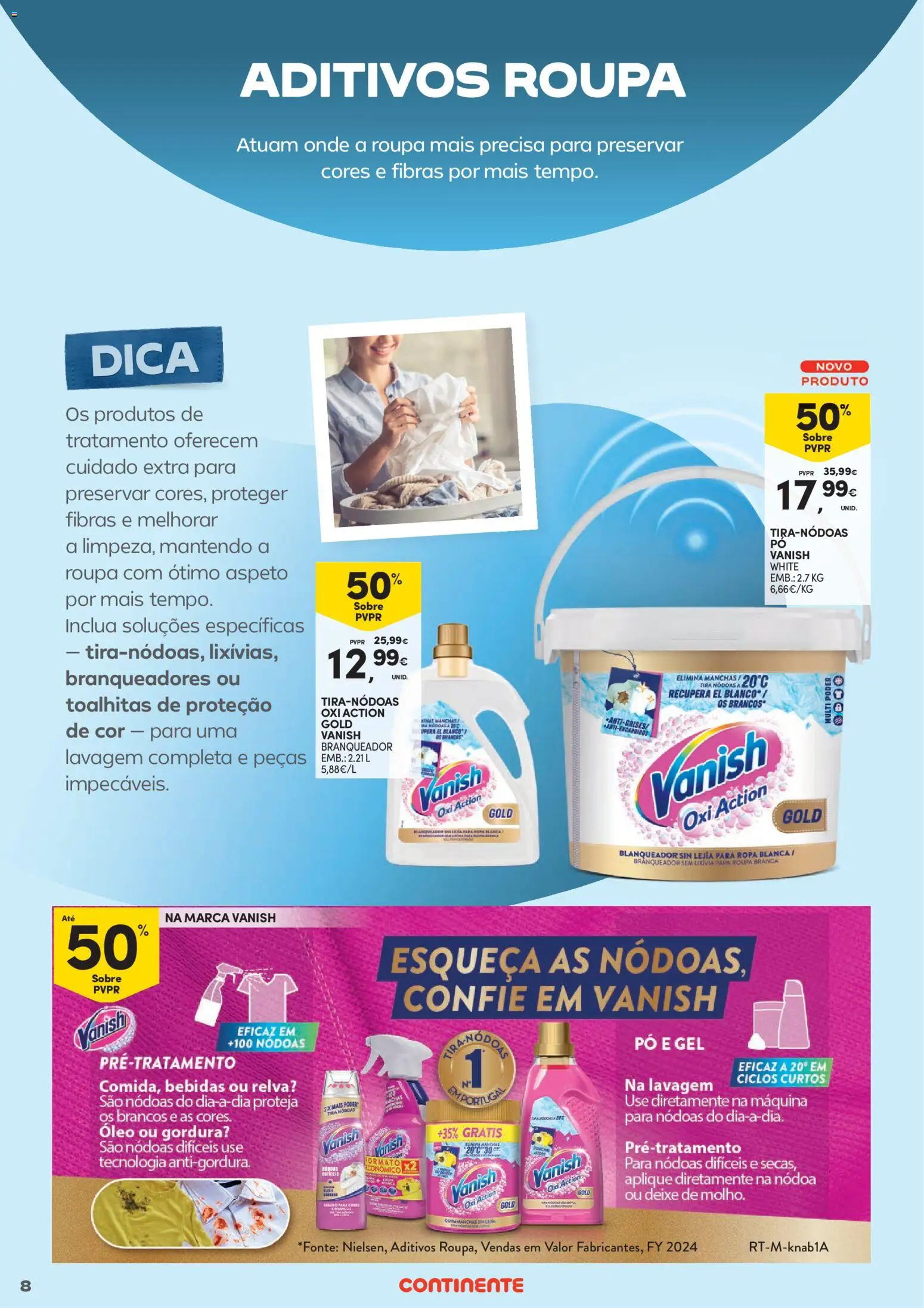 Continente - Limpeza do Lar: Poupança que deixa tudo limpinho │ válido de 02.01.2026 | Página: 8 | Produtos: Pó, Óleo