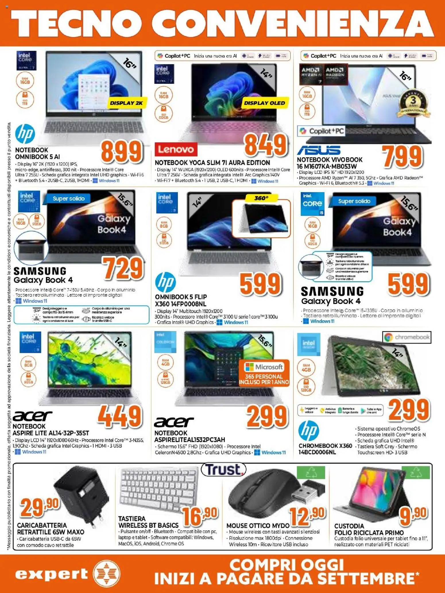 Volantino Expert del 26.03.2026 | Pagina: 9 | Prodotti: Schermo, Laptop, Tastiera, Alluminio