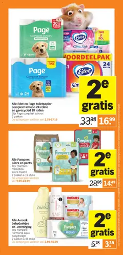 Alle A-merk babydoekjes en -verzorging, Bijv. Pampers Harmonie aqua babydoekjes 2 pakken à 48 stuks - Voorbeeld van een folder van Albert Heijn, geldig van 20.10.2025 | Pagina: 12 | Producten: Kan, Pampers, Toilet, Toiletpapier