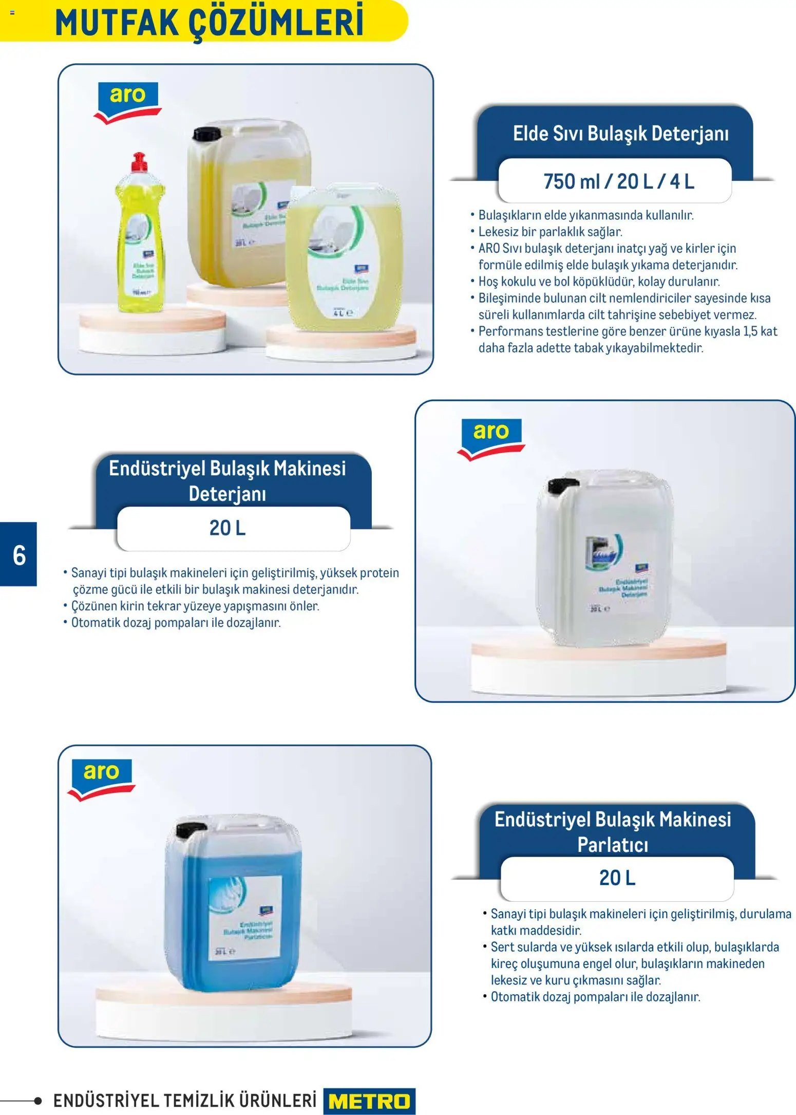 Metro - Endüstriyel Temizlik Ürünleri - 30.12.2025 tarihinden itibaren geçerlidir | Sayfa: 6 | Ürünler: Bulaşık deterjanı, Parlatıcı, Yağ, Bulaşık makinesi