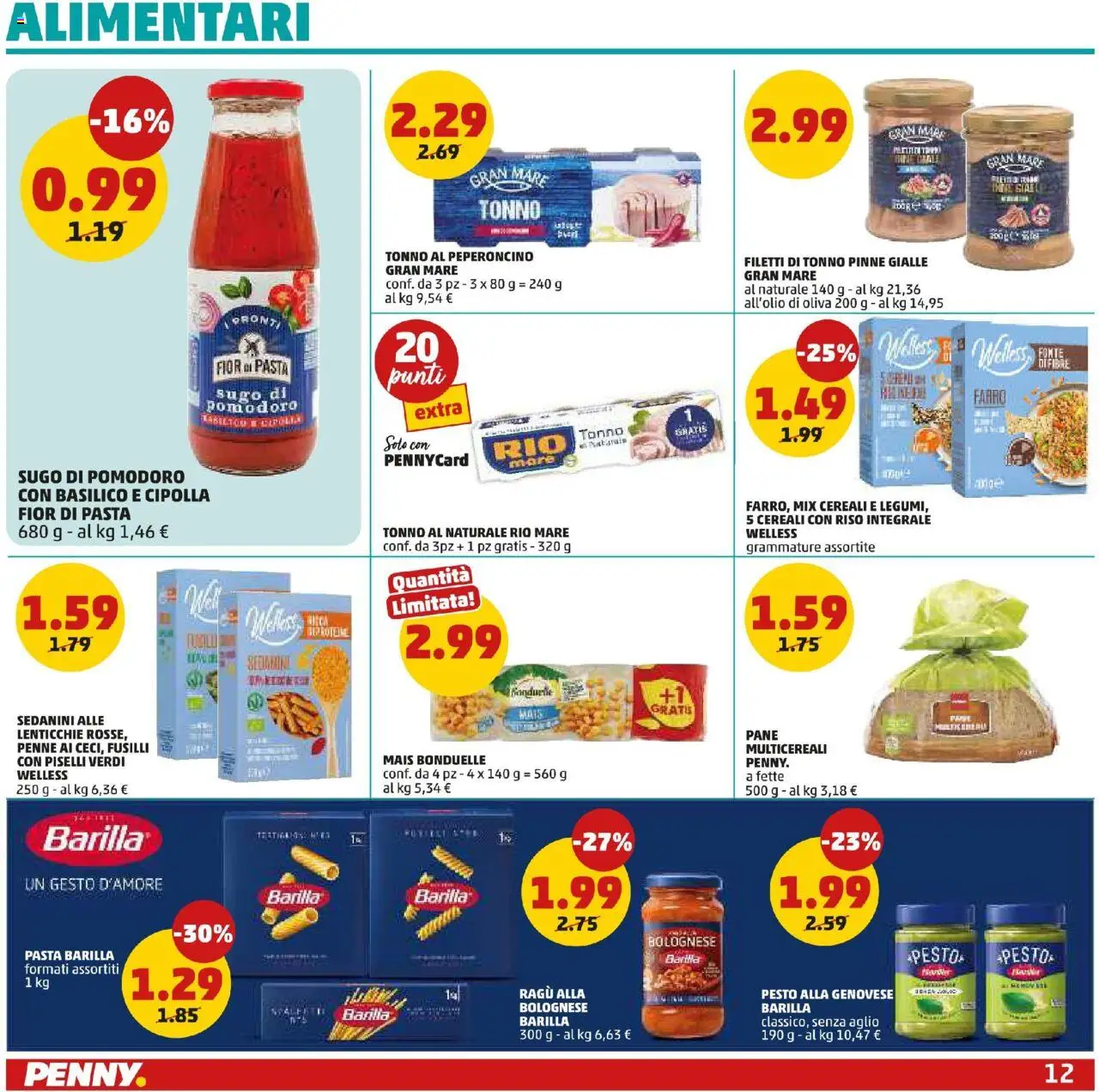Volantino PENNY del 27.08.2025 | Pagina: 12 | Prodotti: Riso, Lenticchie, Aglio, Ragú