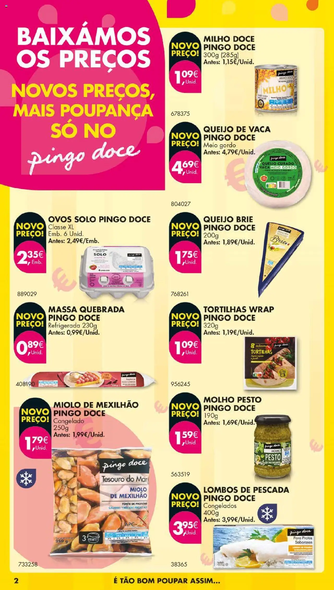 Pingo Doce folheto │ válido de 12.08.2025 | Página: 2 | Produtos: Pescada, Ovos, Milho, Proteina