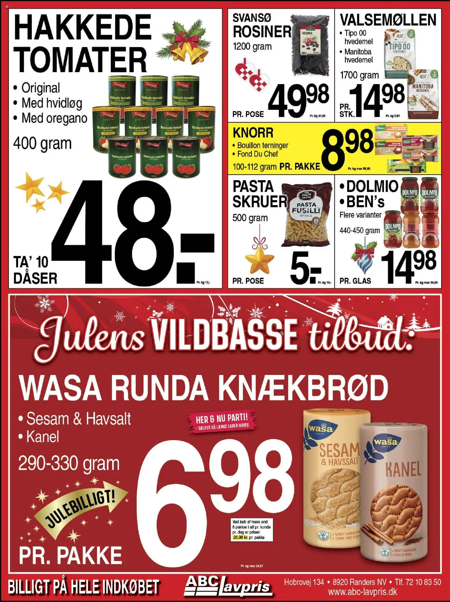 Abc Lavpris tilbudsavis – gyldig fra 03.12.2025 | Side: 6 | Produkter: Tomater, Hvedemel, Hakkede tomater, Oregano