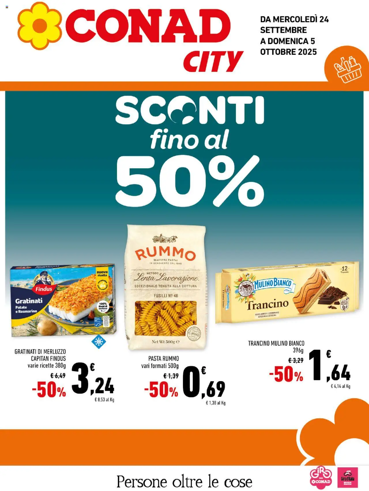 Volantino Conad del 24.09.2025 | Pagina: 1 | Prodotti: Rosmarino, Merluzzo, Pasta, Fusilli