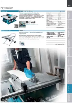 Makita-mainoslehti voimassa 24.03.2026 alkaen | Sivu: 215 | Tuotteet: Jalusta, Pöytä