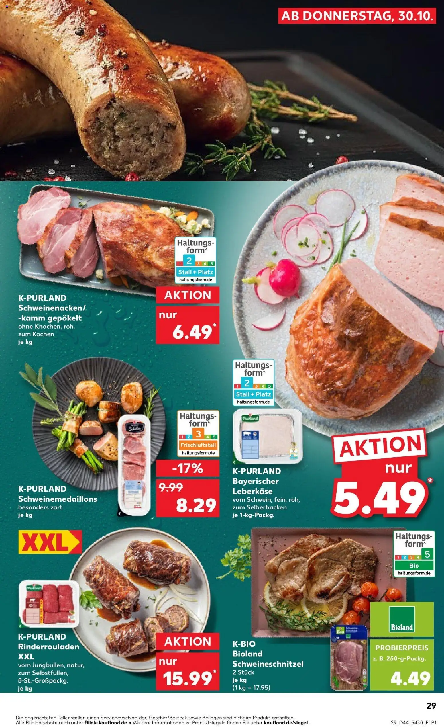 Kaufland prospekt München	 – gültig ab 30.10.2025 | Seite: 29 | Produkte: Rinderrouladen, Leberkase