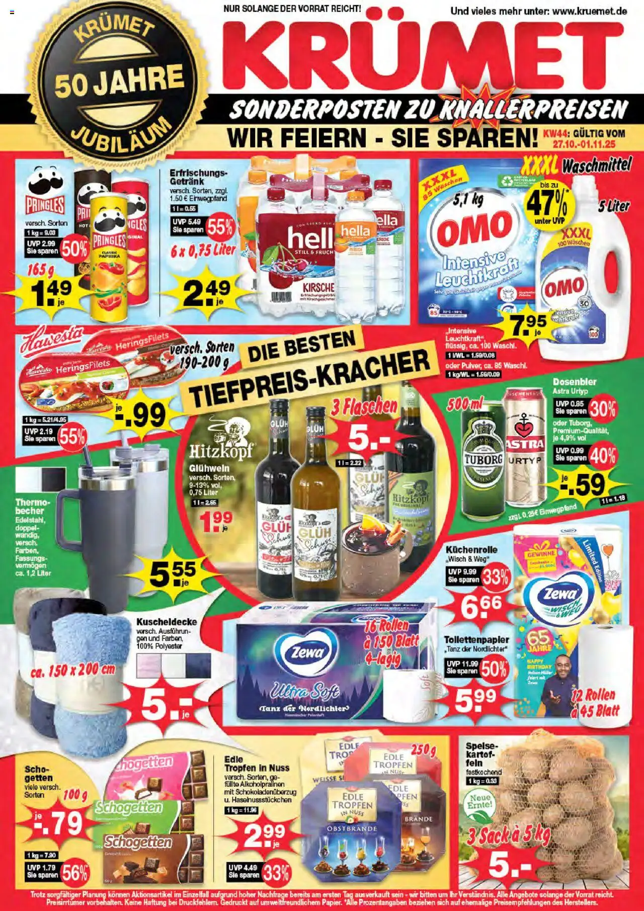 KRÜMET Prospekt – gültig ab 27.10.2025 | Seite: 1 | Produkte: Astra, Zewa, Pringles, Küchenrolle