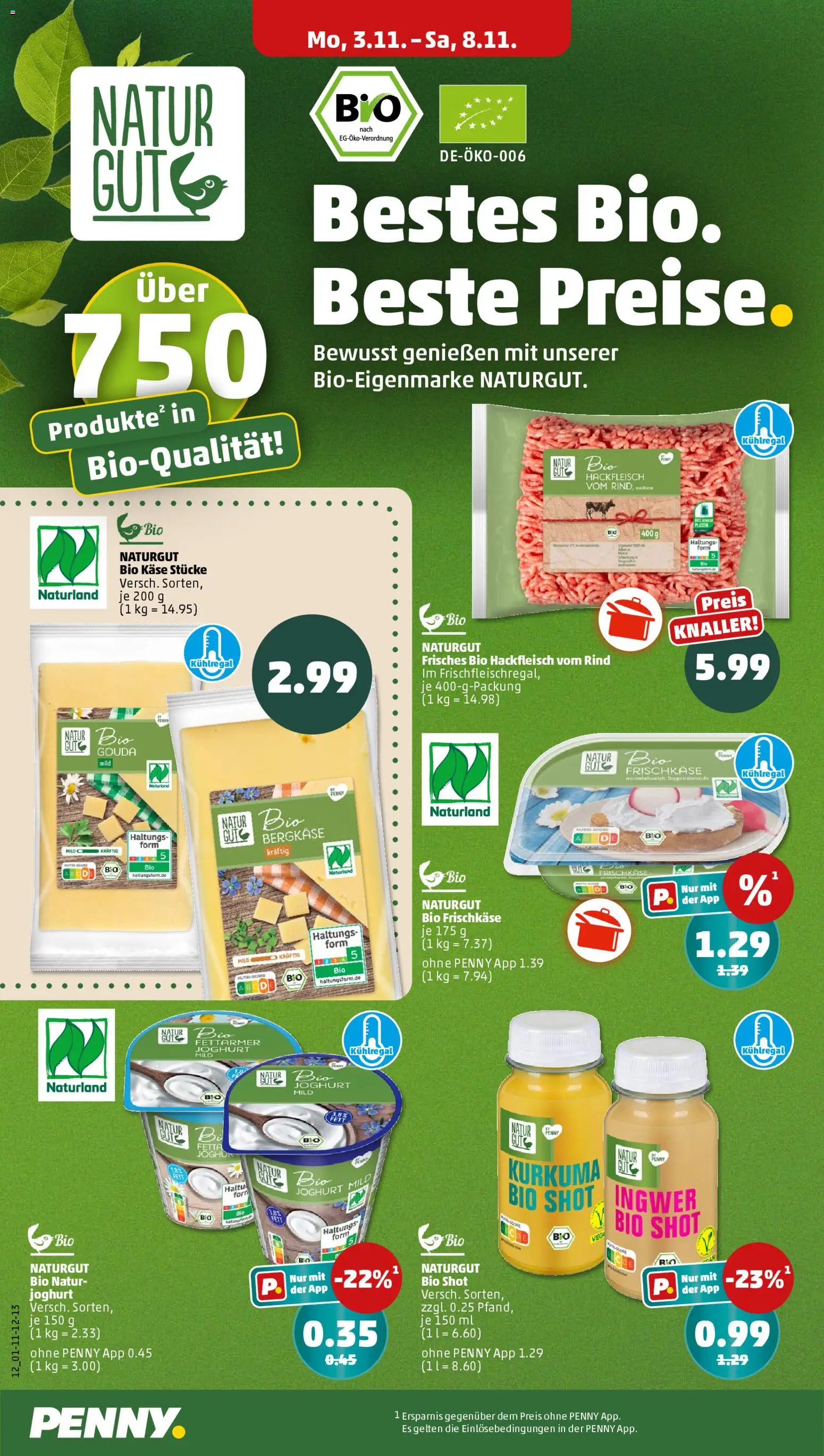 Penny Prospekt 	 – gültig ab 03.11.2025 | Seite: 14 | Produkte: Joghurt, Gouda, Frischkase, Hackfleisch