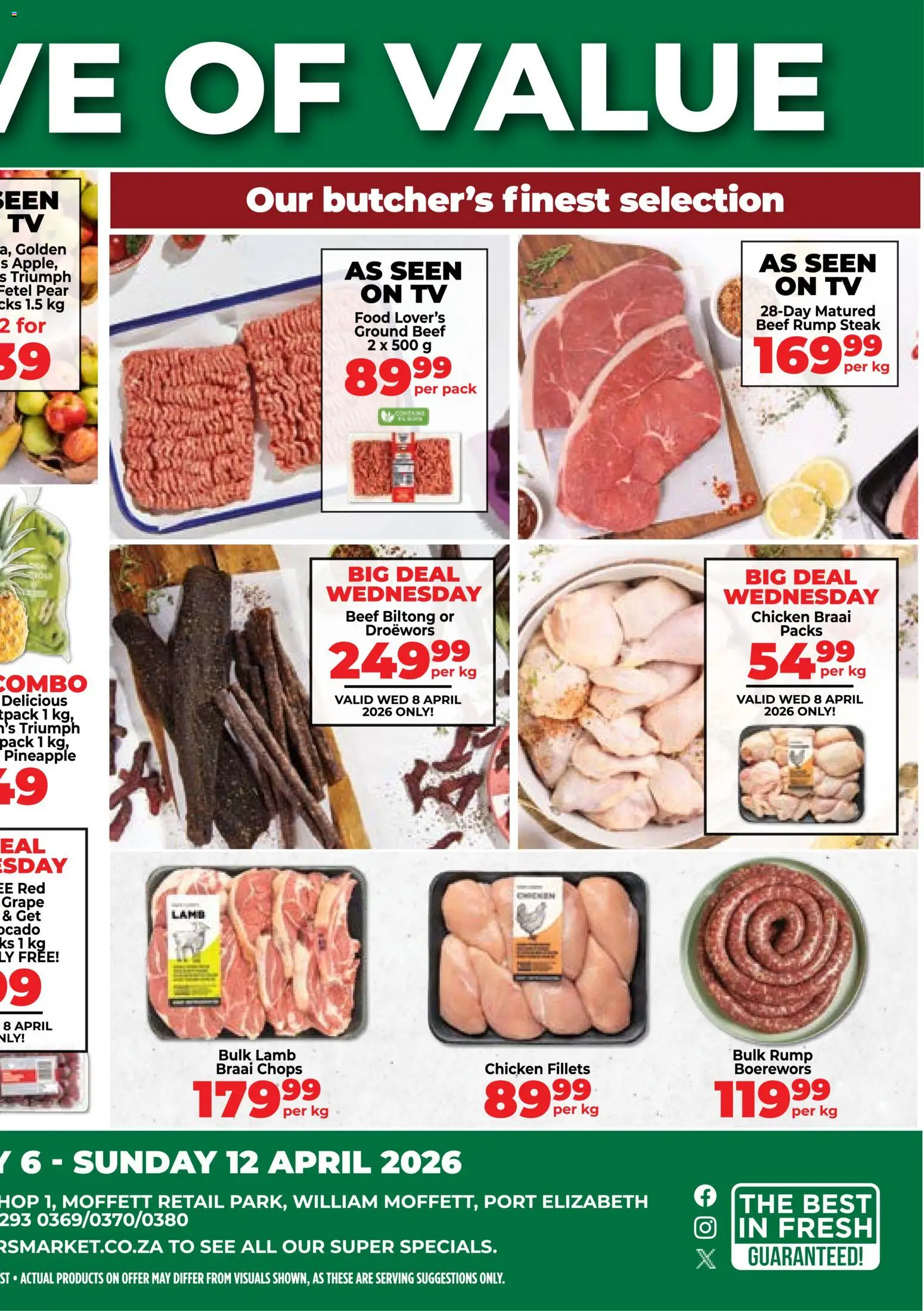 New Food Lover's Market catalogue – valid from 06.04.2026 | Page: 2 | Products: TV, Boerewors, Beef, Pineapple