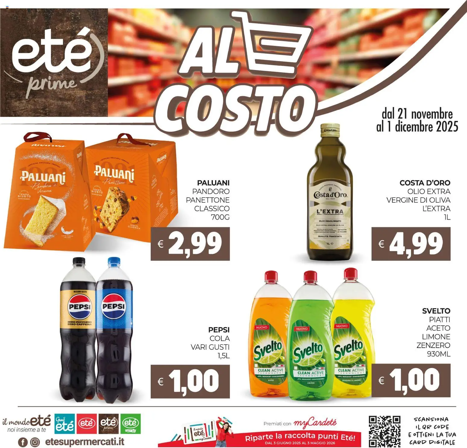Volantino Eté del 21.11.2025 | Pagina: 1 | Prodotti: Tè, Aceto, Olio extra vergine, Pepsi
