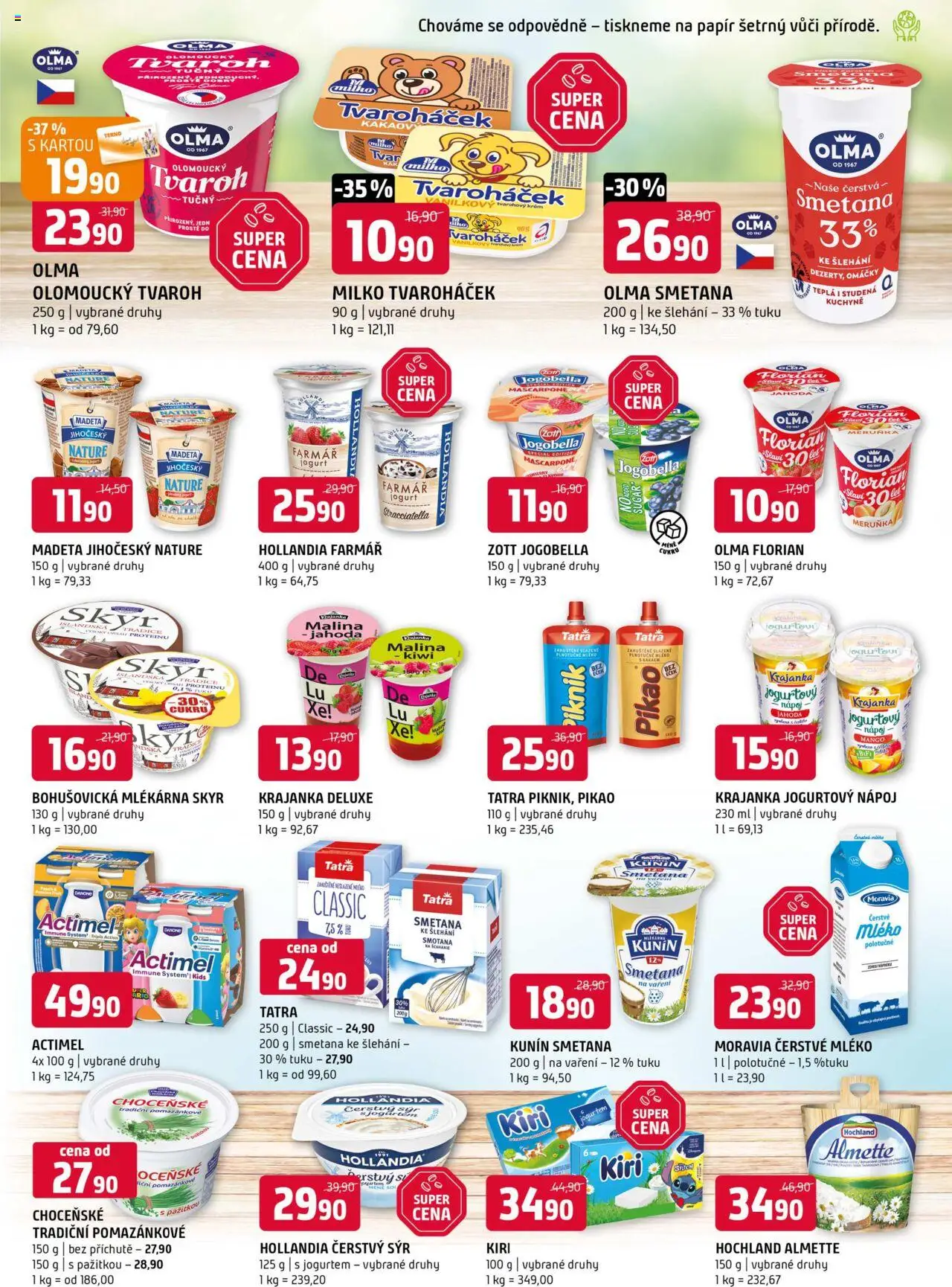 Terno leták - Český Krumlov, Jihlava, Prachatice, Strakonice, Tábor, Zlín od 20.08.2025 | Strana: 5 | Produkty: Krém, Tvaroh, Skyr, Hollandia