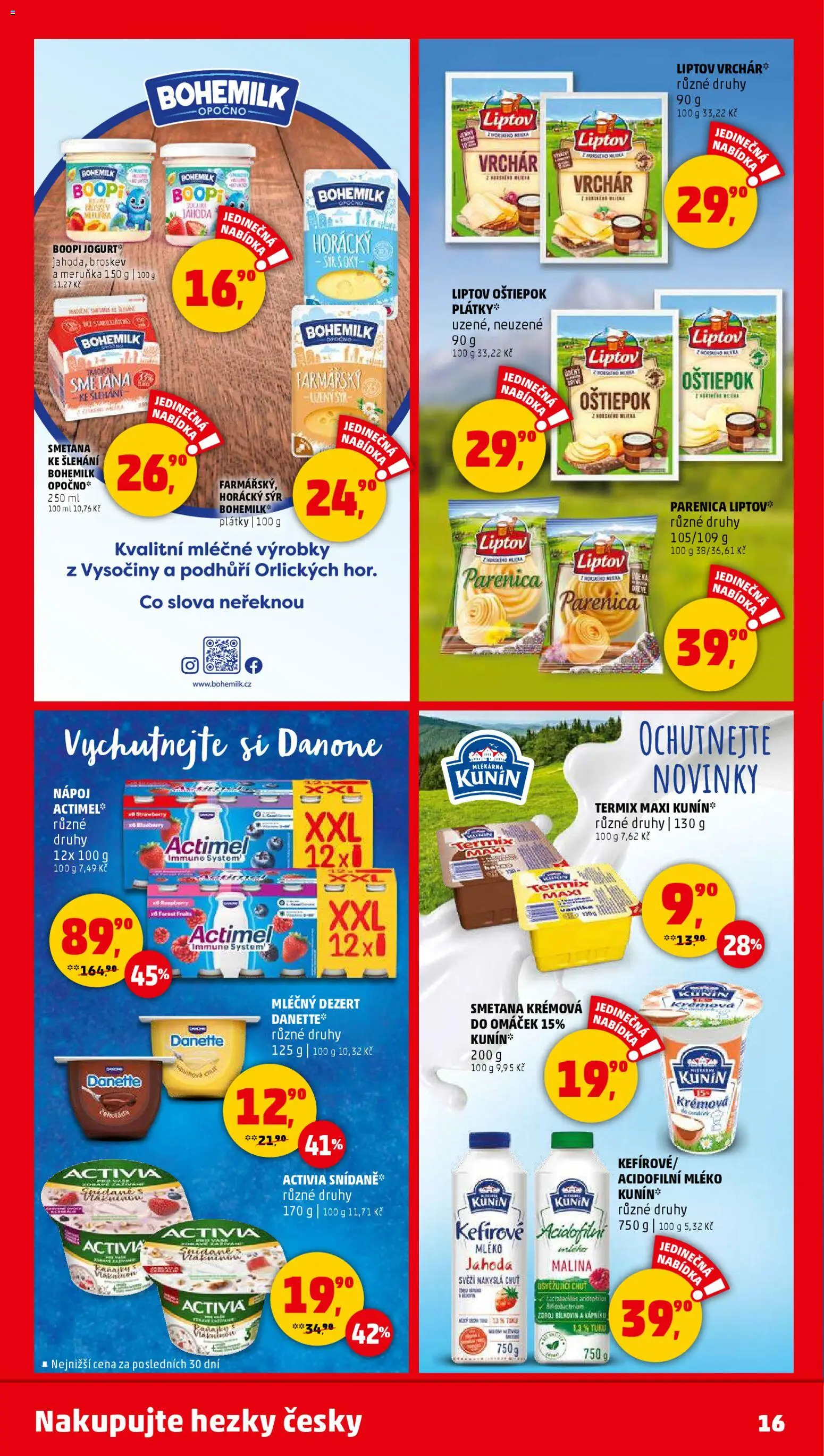 Penny Market leták - Čtvrtečník od 13.11.2025 | Strana: 16 | Produkty: Parenica, Mléko, Termix, Acidofilní mléko