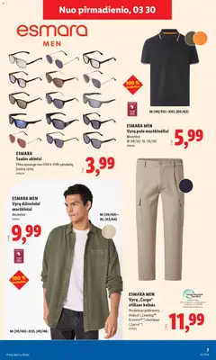 LIDL leidinys galioja nuo 30.03.2026 | Puslapis: 7 | Prekių: Marškiniai, Marškinėliai, Kelnes, Akiniai