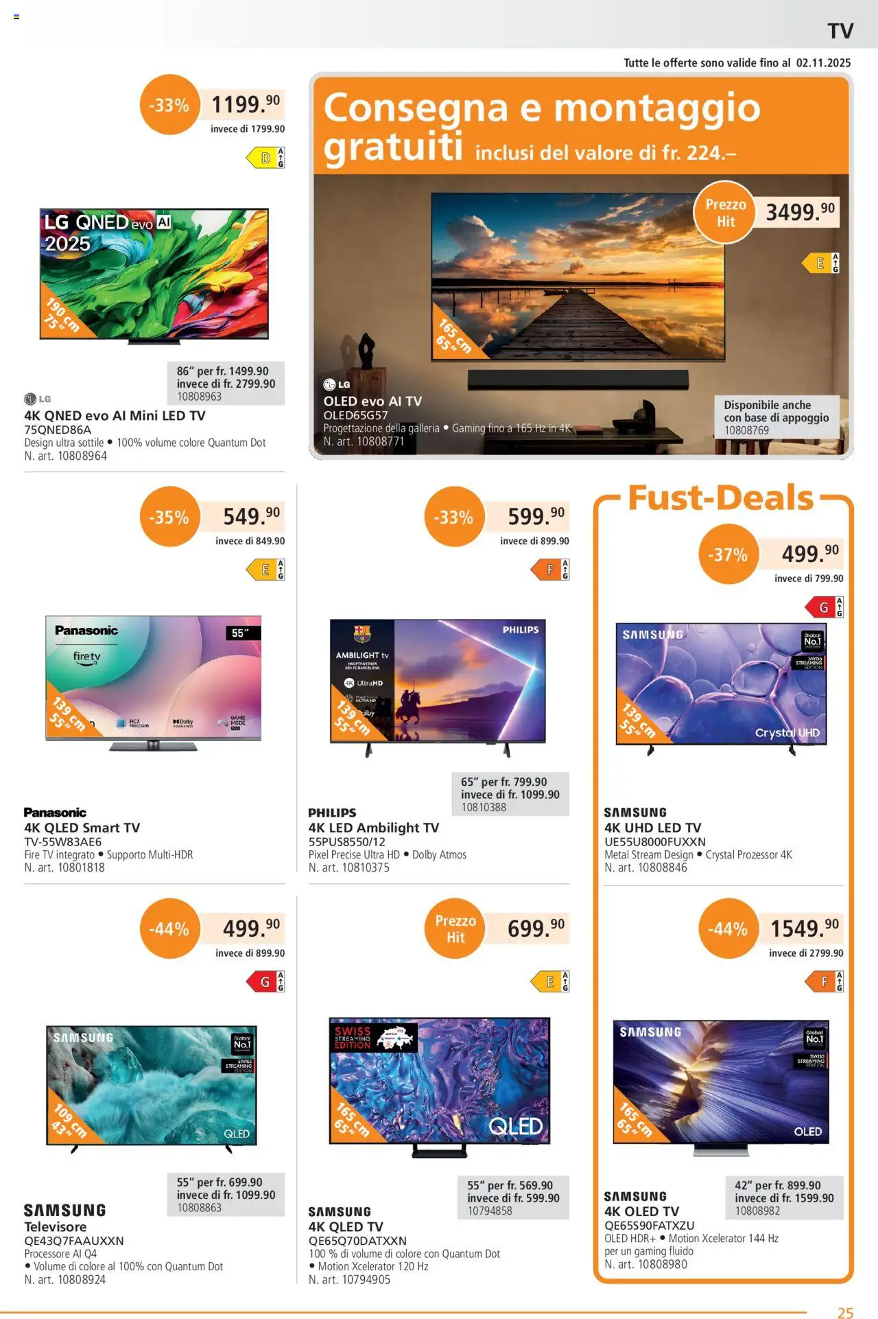 Fust Aktionen IT – gültig ab 20.10.2025 | Seite: 25 | Produkte: TV, LG, Philips, Panasonic