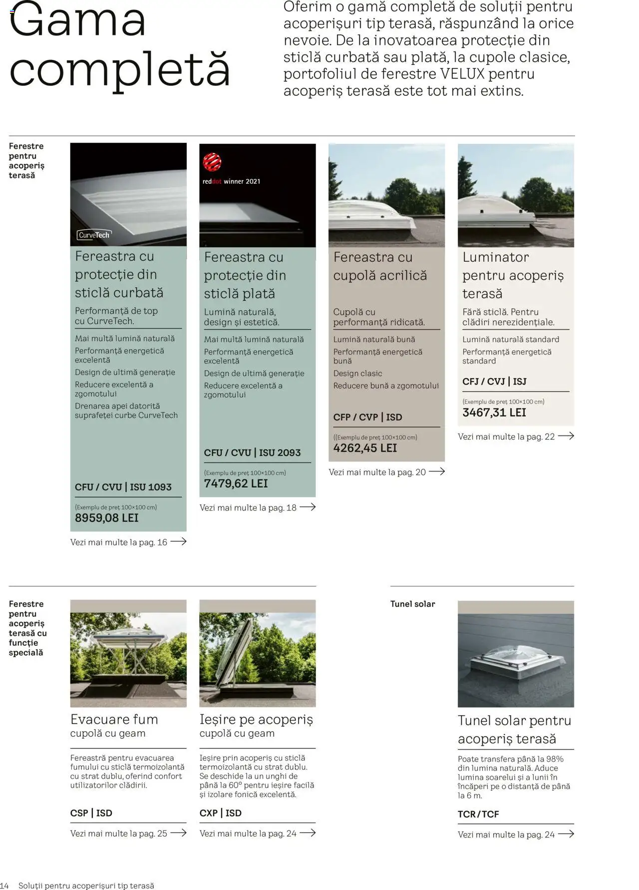 Velux catalog - Ferestre pentru acoperiș terasă – valabil de la 25.02.2025 | Pagină: 14 | Produse: Tavuk suyu, Top, Fereastră