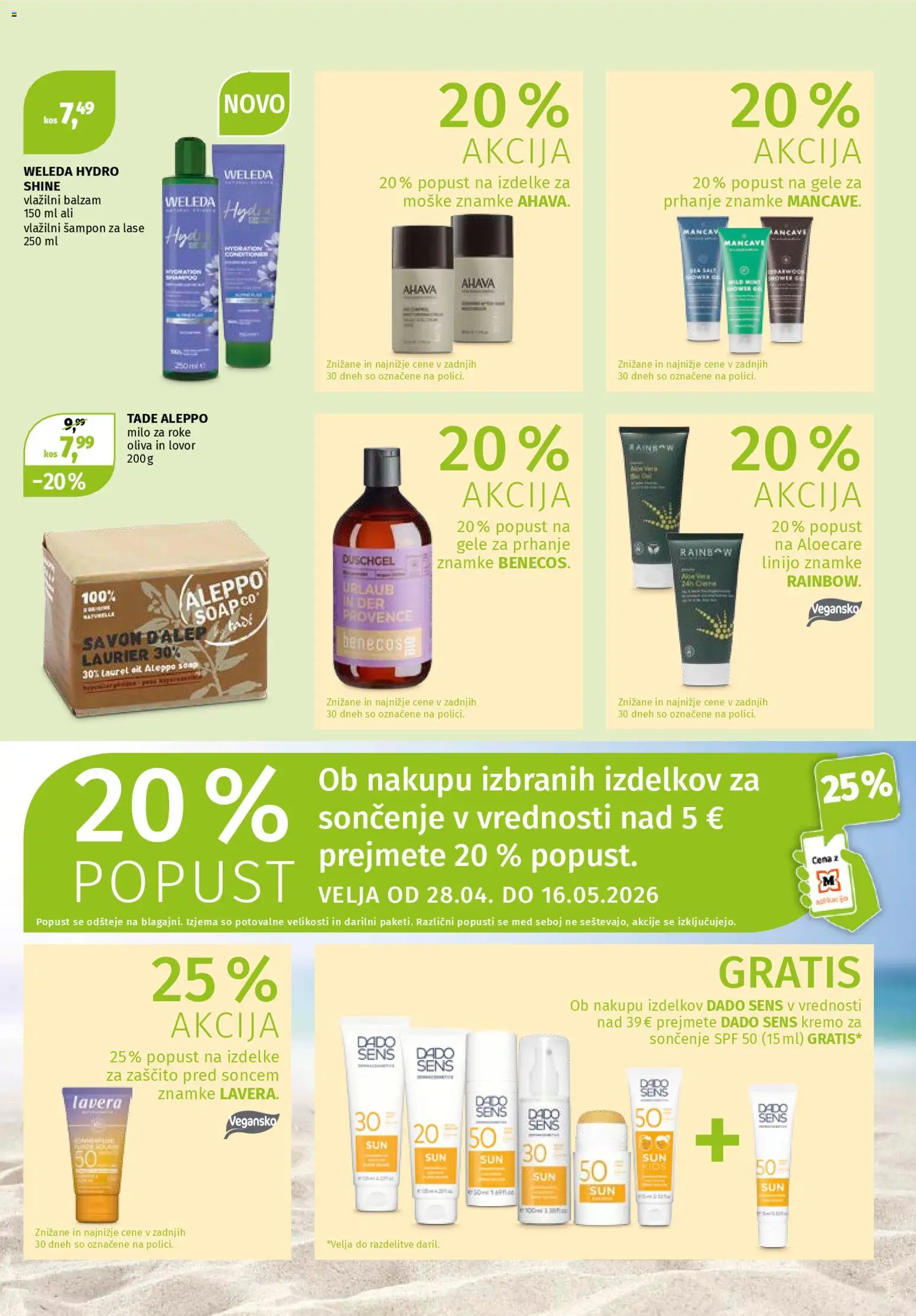 Novi Müller katalog ponudbe – veljaven od 28.04.2026 | Stran: 5 | Izdelki: Lovor, Kos, Krema za soncenje, Milo