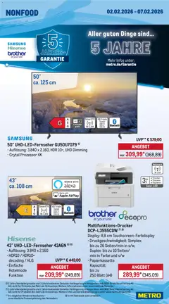 Metro Prospekt 	 ab 02.02.2026 gültig | Seite: 25 | Produkte: Hisense, Samsung, Apple