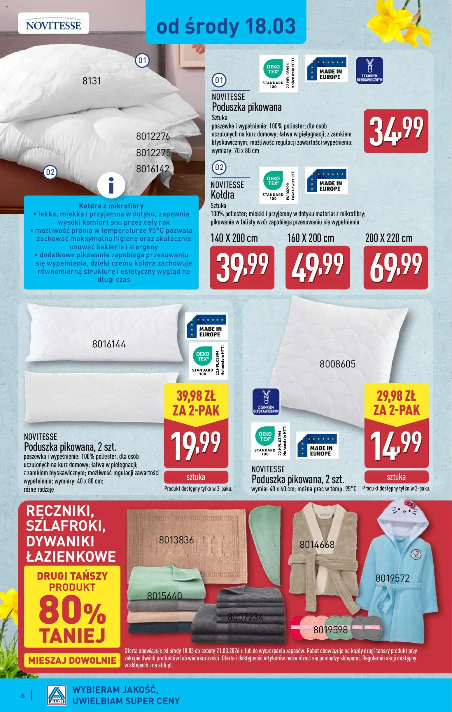 Aldi Polsko leták - Artykuły przemysłowe i tekstylia od 18.03.2026 | Strana: 6