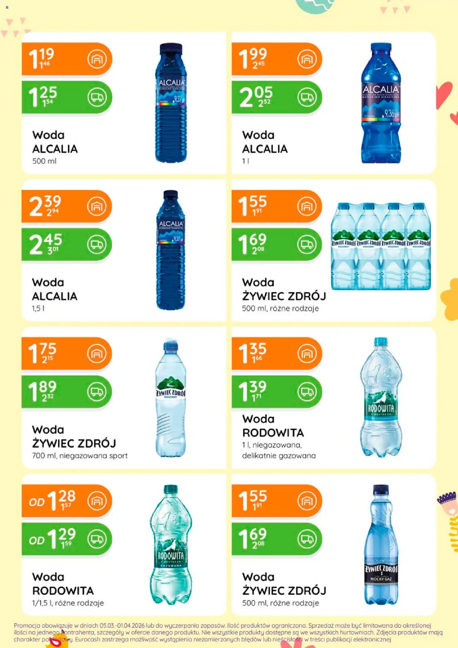 Eurocash gazetka - Oferta Produktowa od 05.03.2026 | Strona: 63 | Produkty: Woda żywiec, Woda
