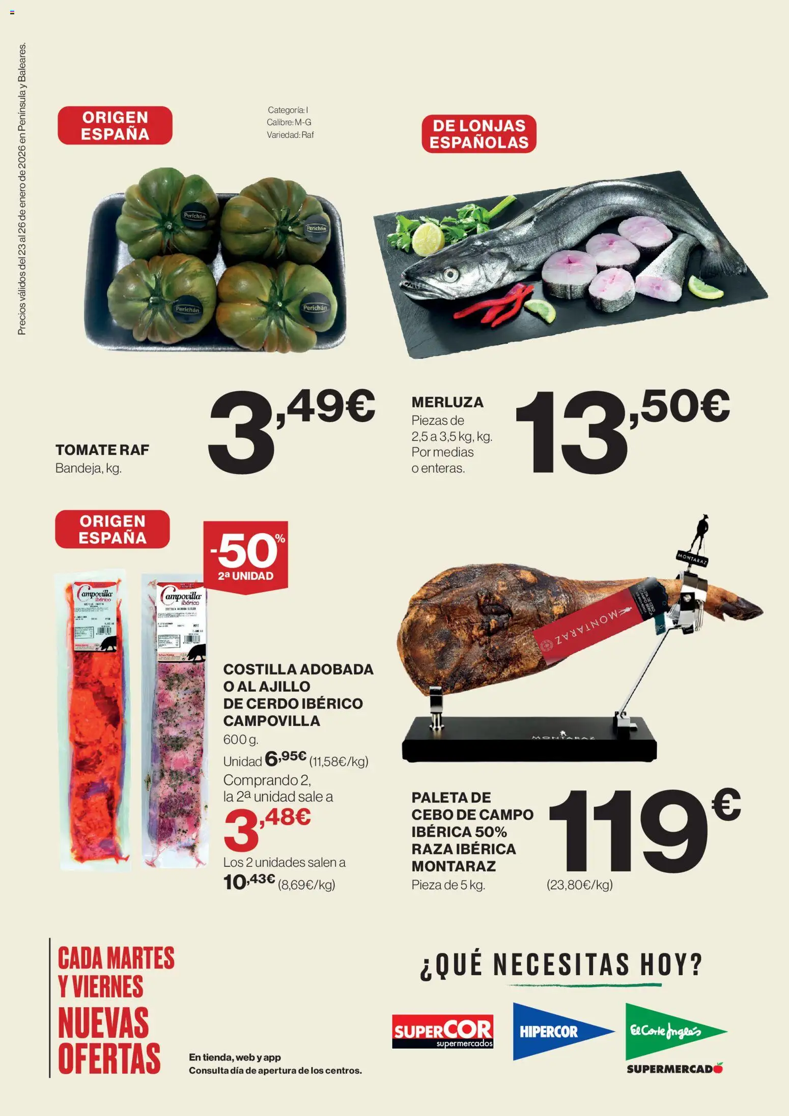 El Corte Inglés ofertas │ válido desde el 23.01.2026 | Página: 2 | Productos: Medias, Cerdo