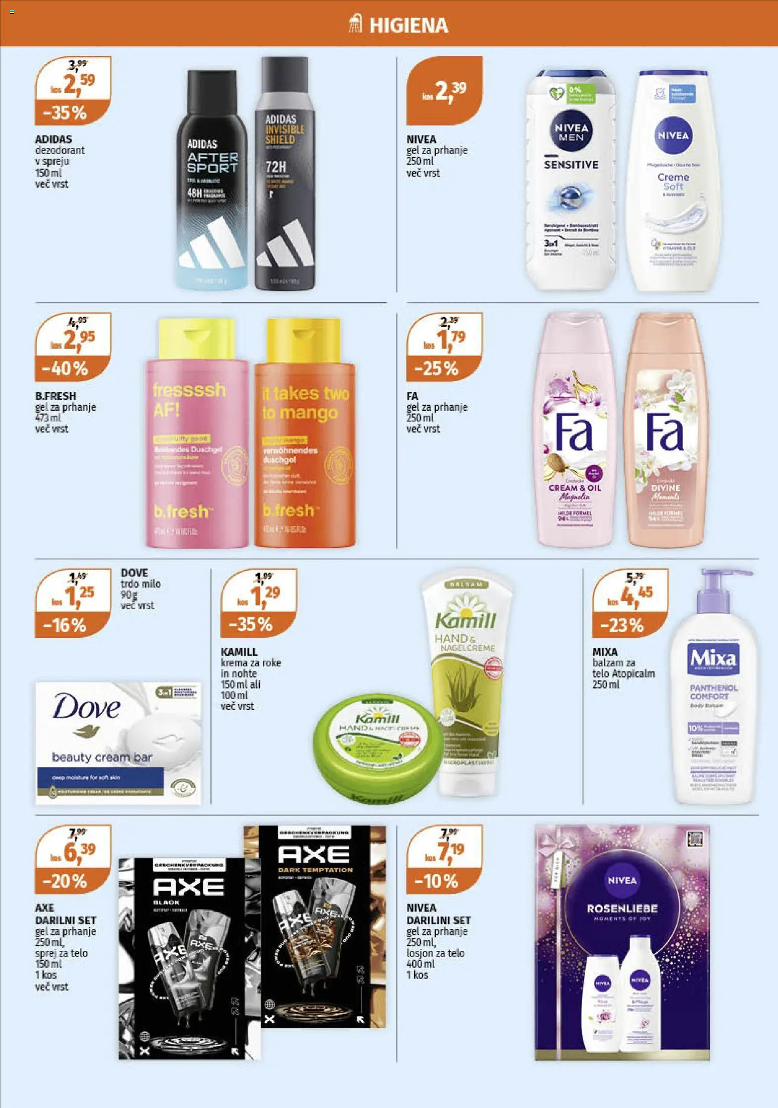 Novi Müller katalog ponudbe – veljaven od 27.10.2025 | Stran: 23 | Izdelki: Gel za prhanje, Kos, Milo, Deodorant