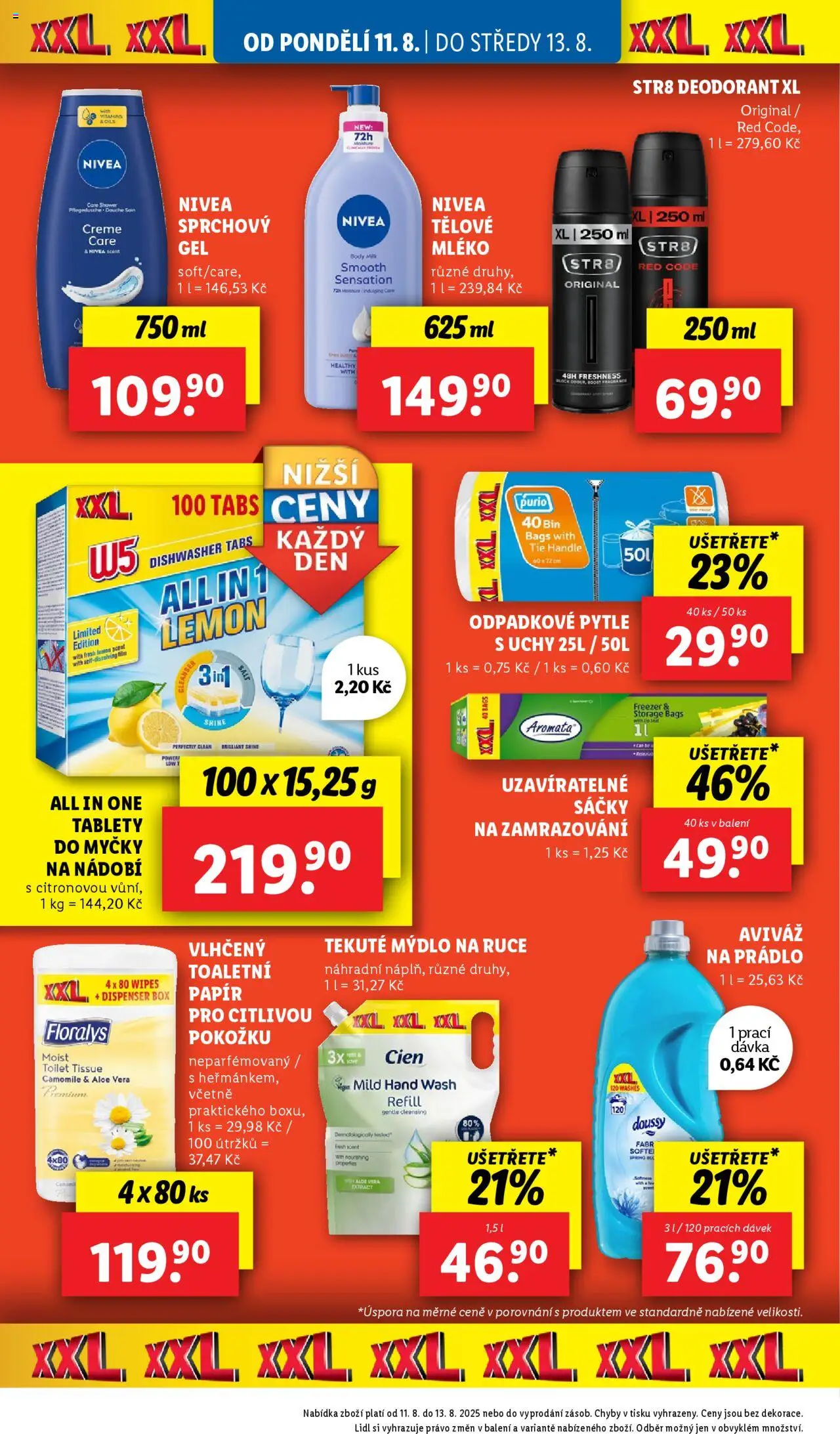 Lidl leták od 11.08.2025 | Strana: 20 | Produkty: Mléko, Nádobí, Toaletní papír, Aloe vera