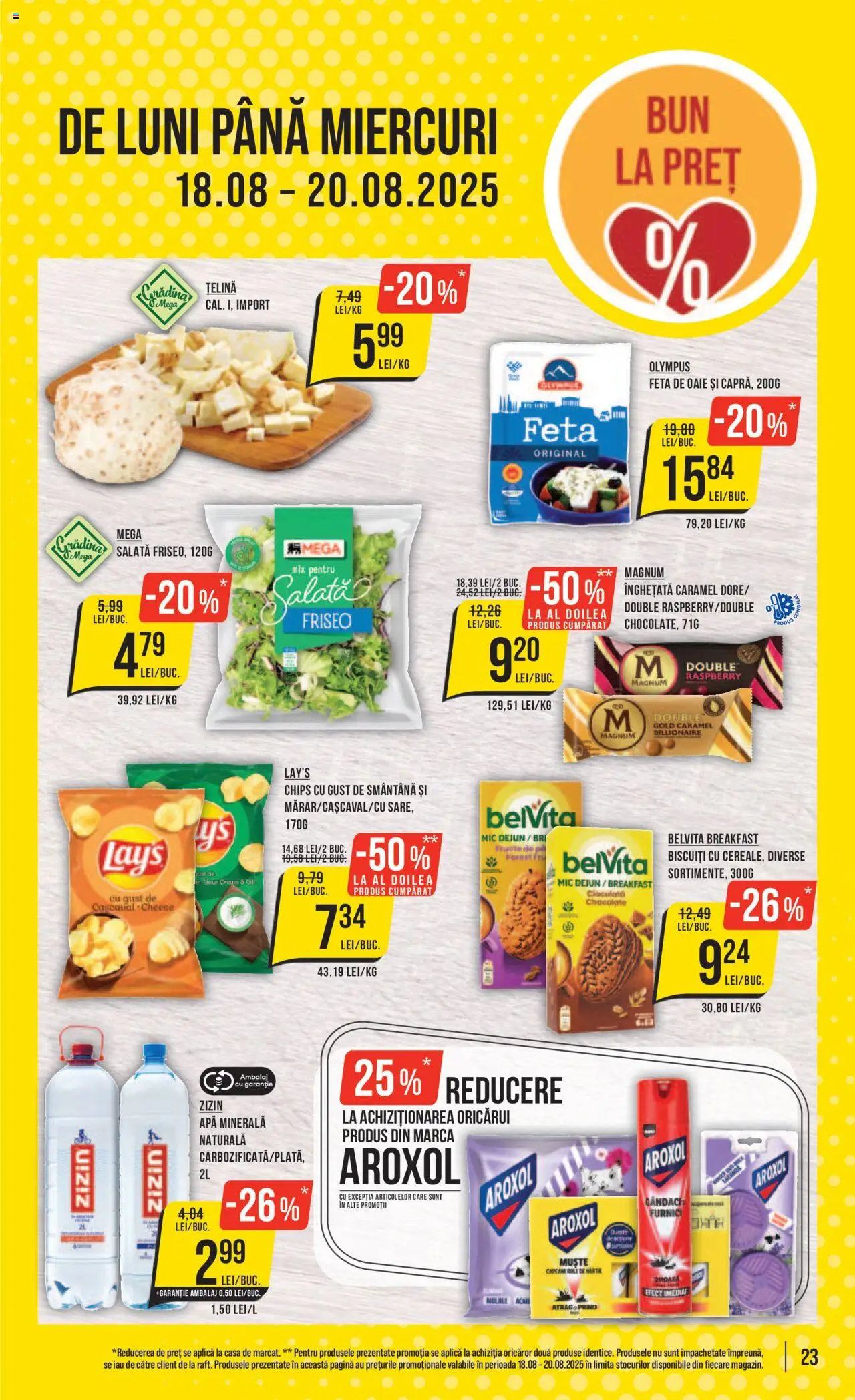 Catalog Mega Image – valabil de la 14.08.2025 | Pagină: 23 | Produse: Biscuiți, Înghețată, Salată, Fructe