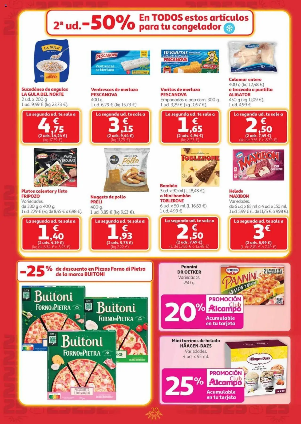 Alcampo - Canarias │ válido desde el 25.09.2025 | Página: 20 | Productos: Queso, Té, Helado, Congelador