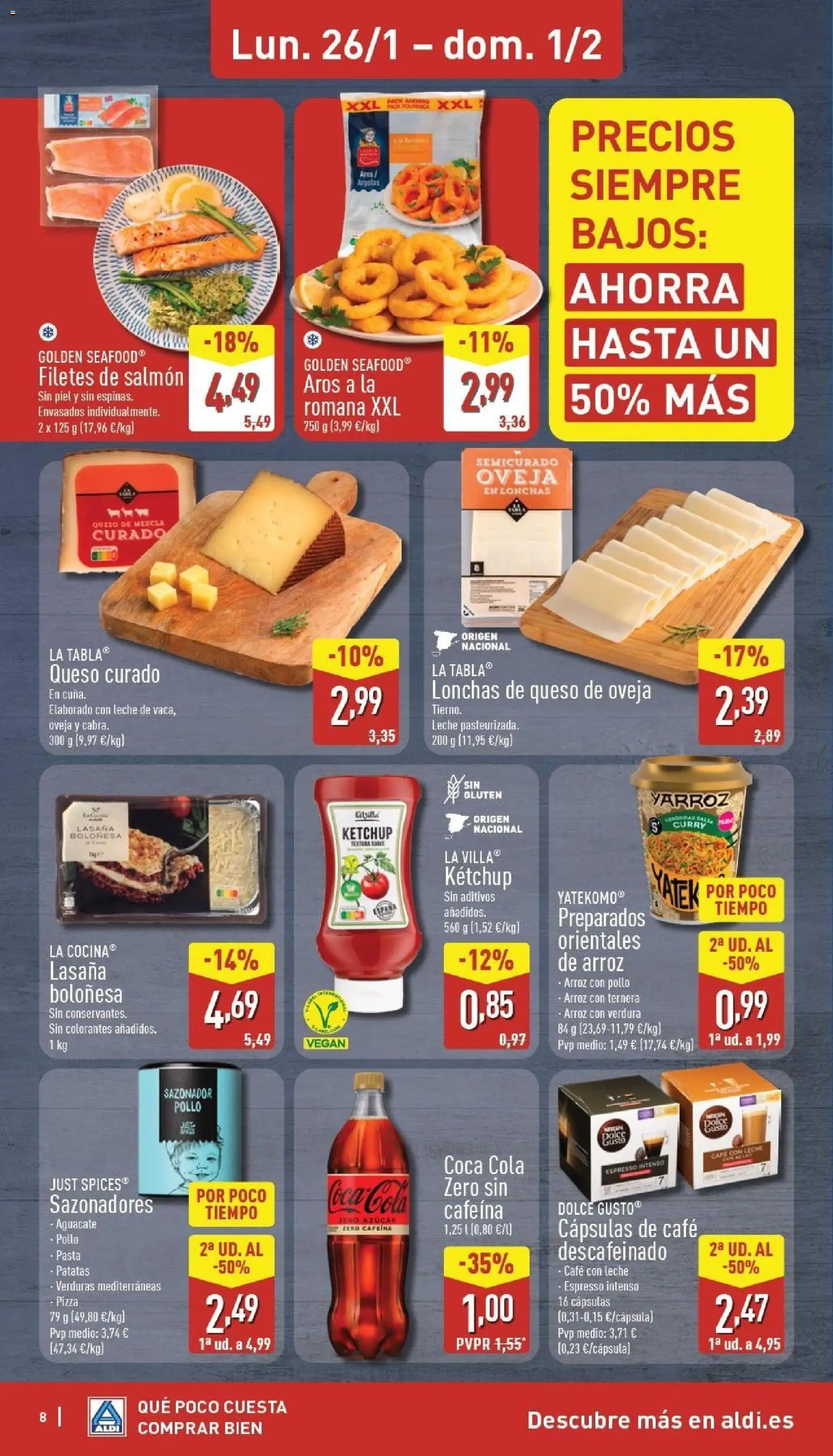 Aldi folleto Península │ válido desde el 26.01.2026 | Página: 8 | Productos: Café con leche, Café, Arroz, Pasta