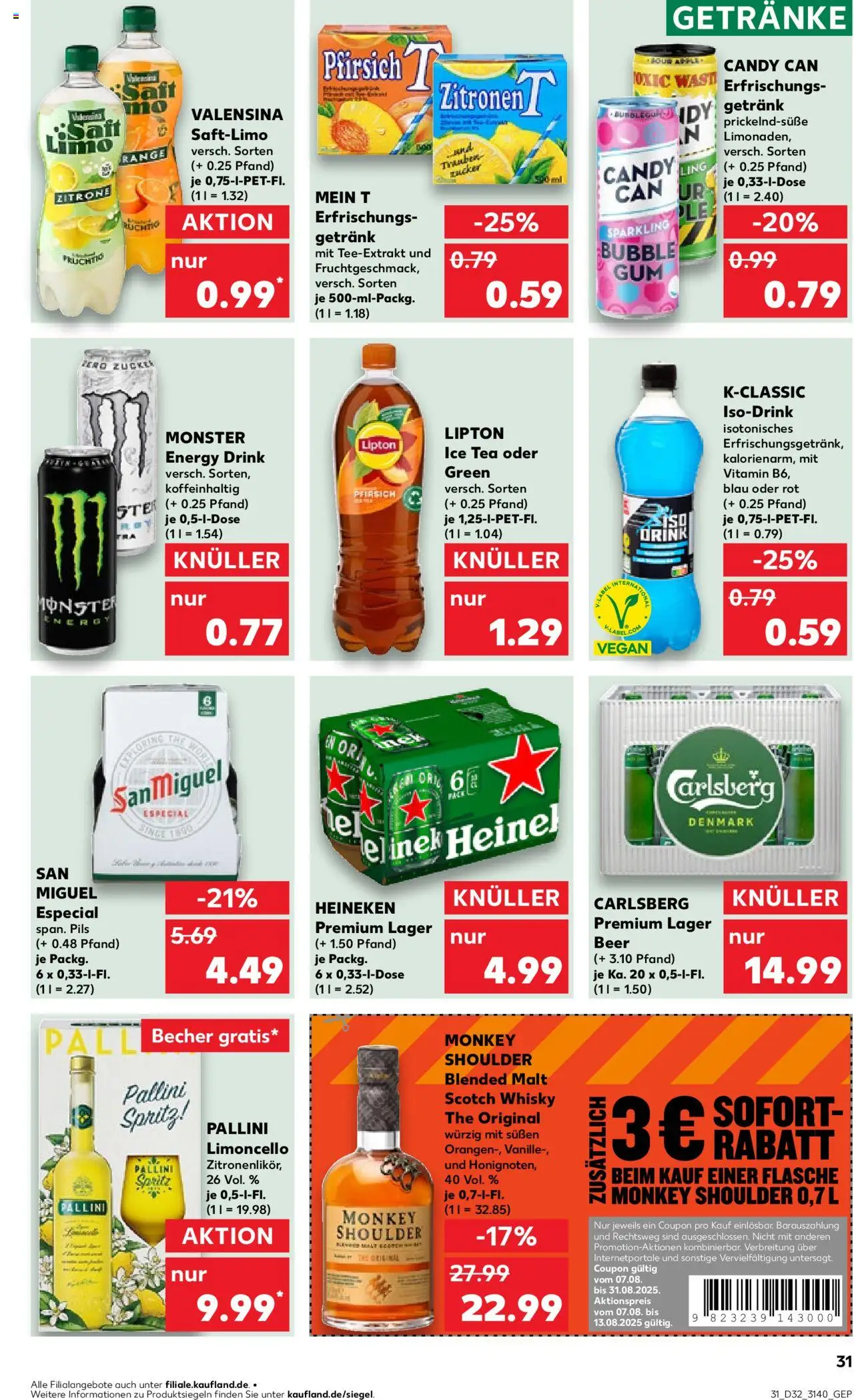 Kaufland prospekt Leipzig	 - gültig ab dem 07.08.2025 | Seite: 31 | Produkte: Zucker, Zitrone, Pfirsich, Limoncello