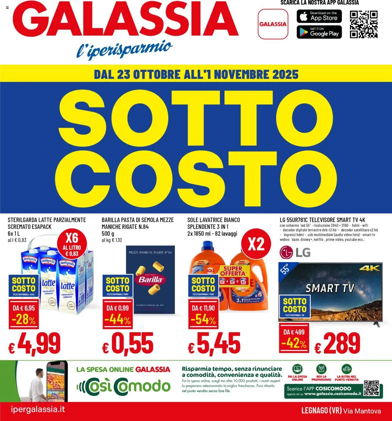 Volantino Galassia del 23.10.2025 | Pagina: 1 | Prodotti: Schermo, Lavatrice, TV, USB