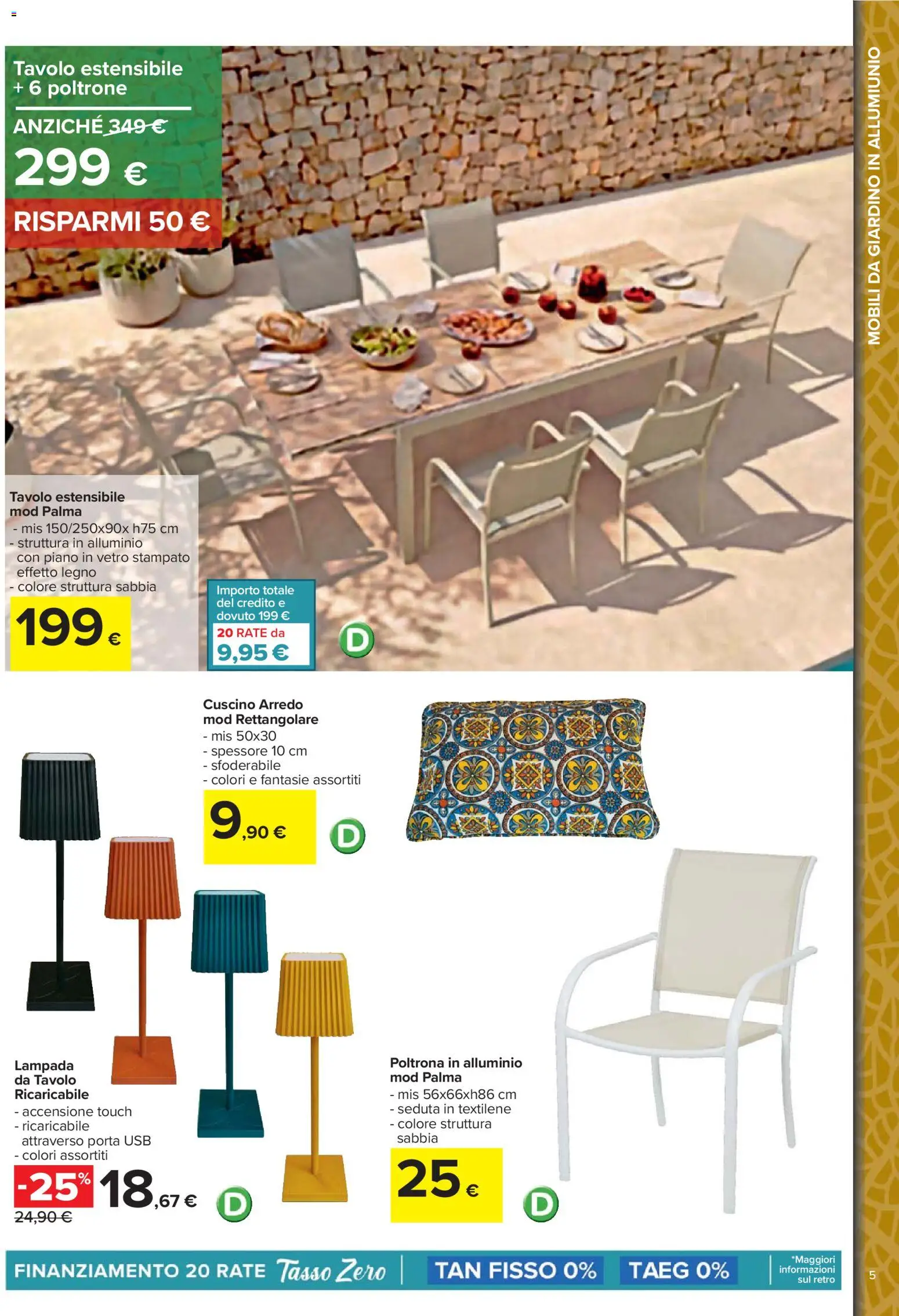 Volantino Carrefour del 23.03.2026 | Pagina: 5 | Prodotti: USB, Cuscino, Poltrona, Tavolo