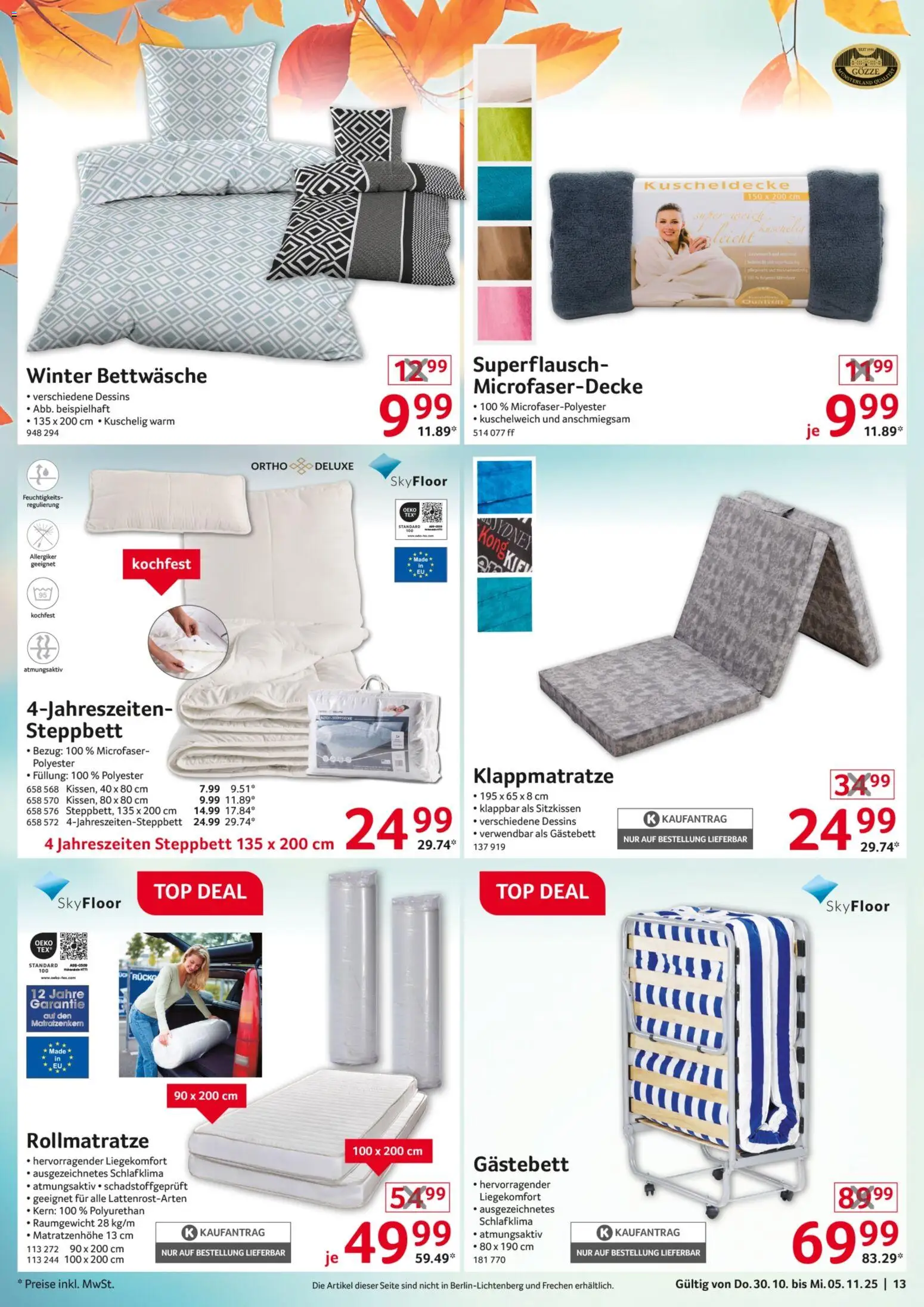 Selgros  Non Food – gültig ab 30.10.2025 | Seite: 13 | Produkte: Top, Bettwäsche, Kuschelweich