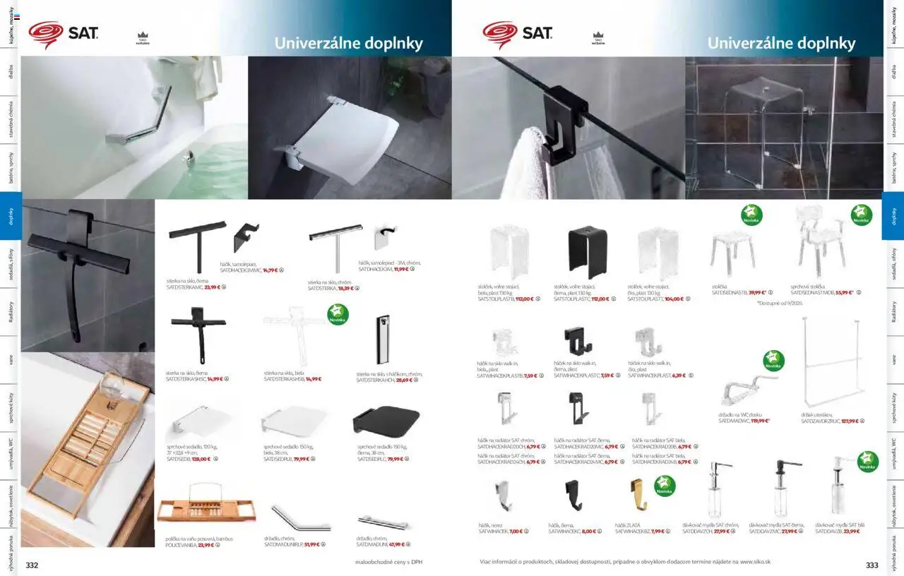 Nové Siko akcie – leták je platný od 01.09.2025 | Strana: 167 | Produkty: Osvetlenie, Radiátory, Stolička, Wc