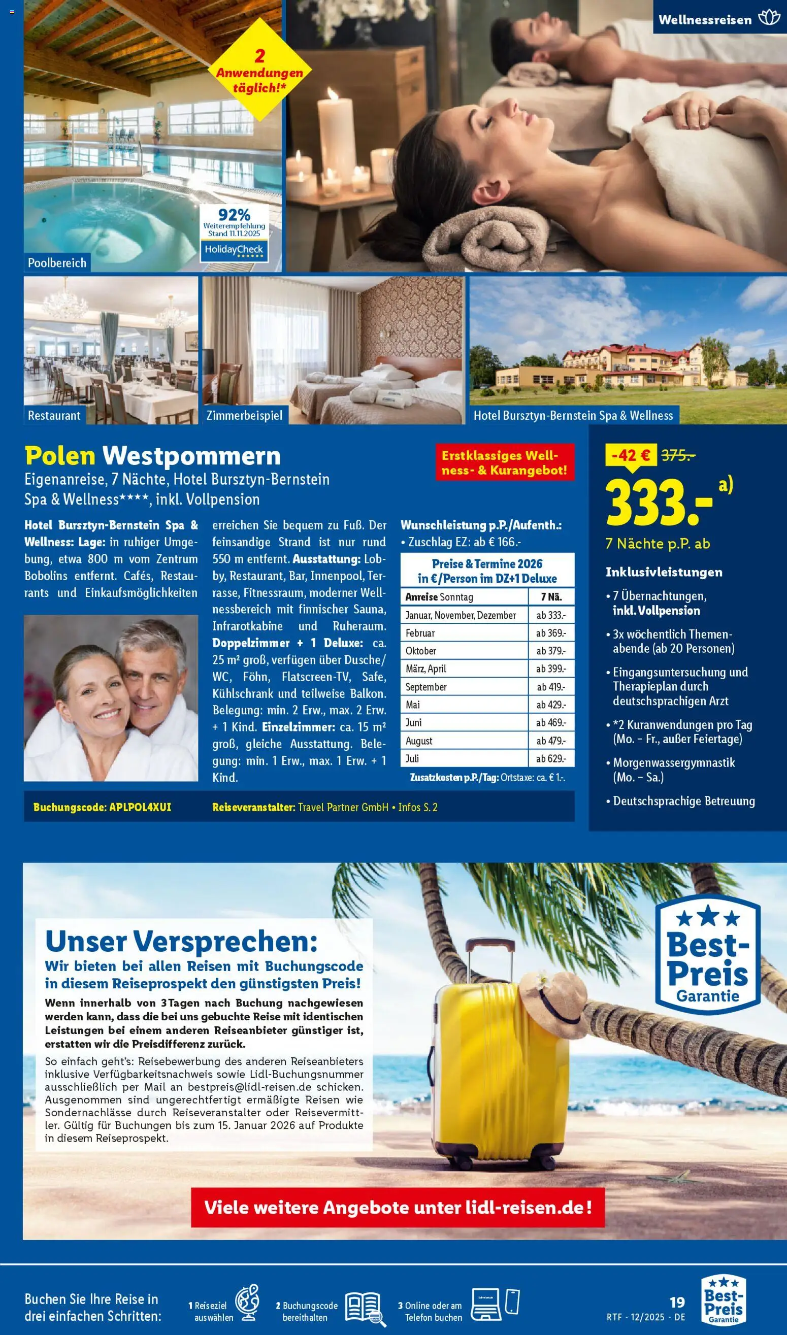 Lidl Reisen Dezember/Januar Reise-Highlights – gültig ab 12.12.2025 | Seite: 19 | Produkte: Kühlschrank, Telefon