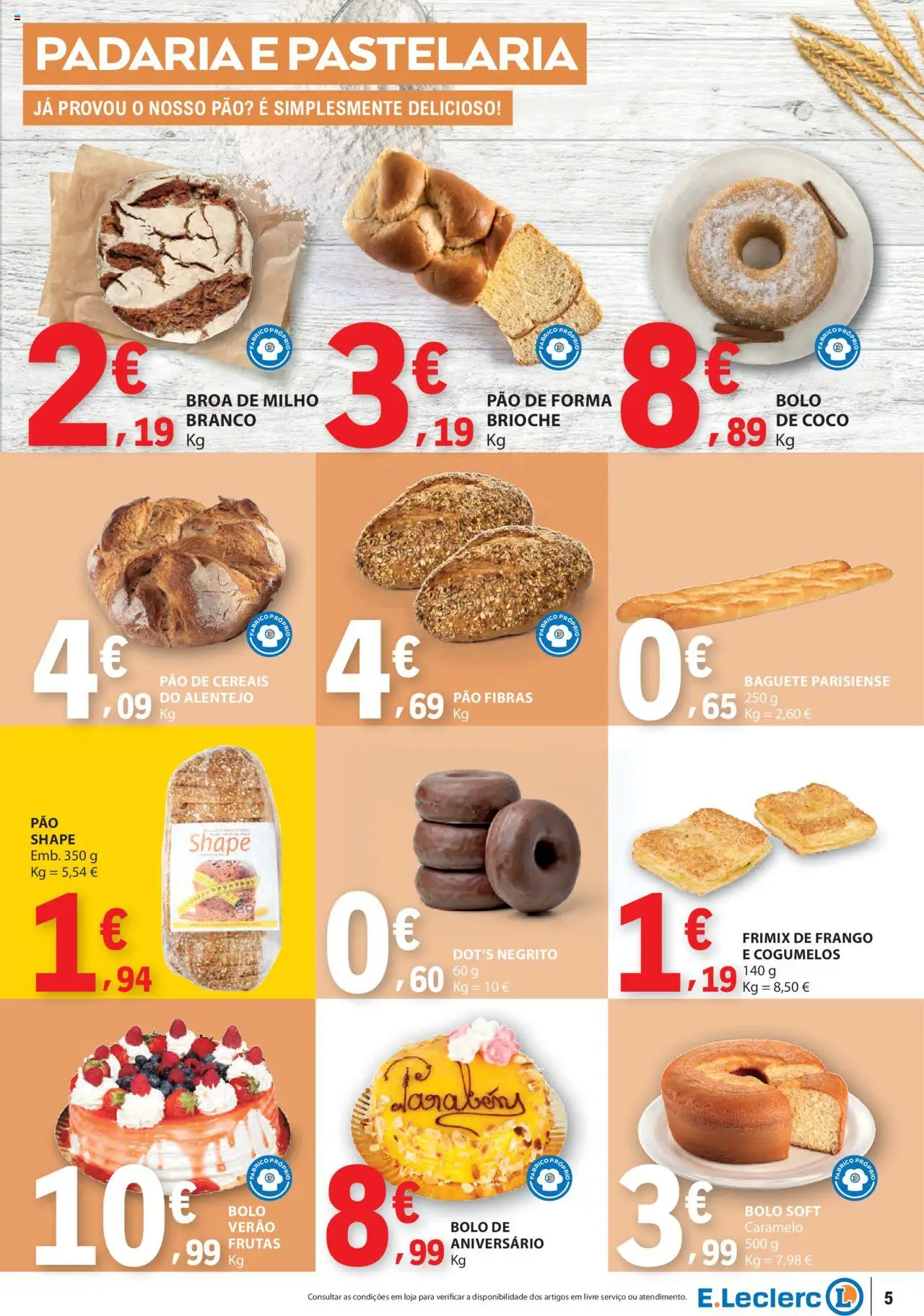 E.Leclerc folheto │ válido de 16.10.2025 | Página: 5 | Produtos: Pão de forma, Bolo, Cereais, Milho