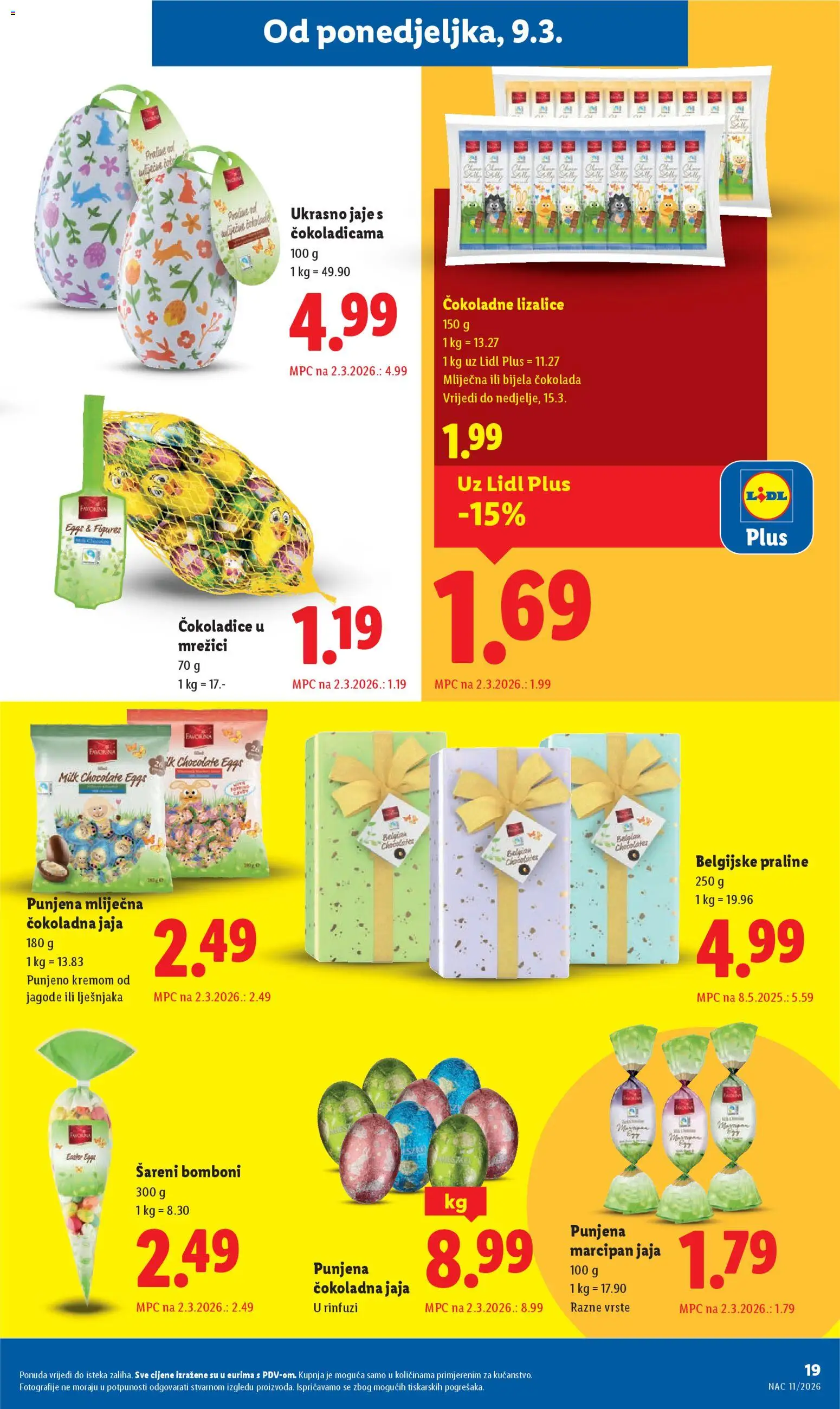 Lidl katalog | vrijedi od 09.03.2026 | Stranica: 19 | Proizvodi: Praline, Jaja, Jagode, Lizalice