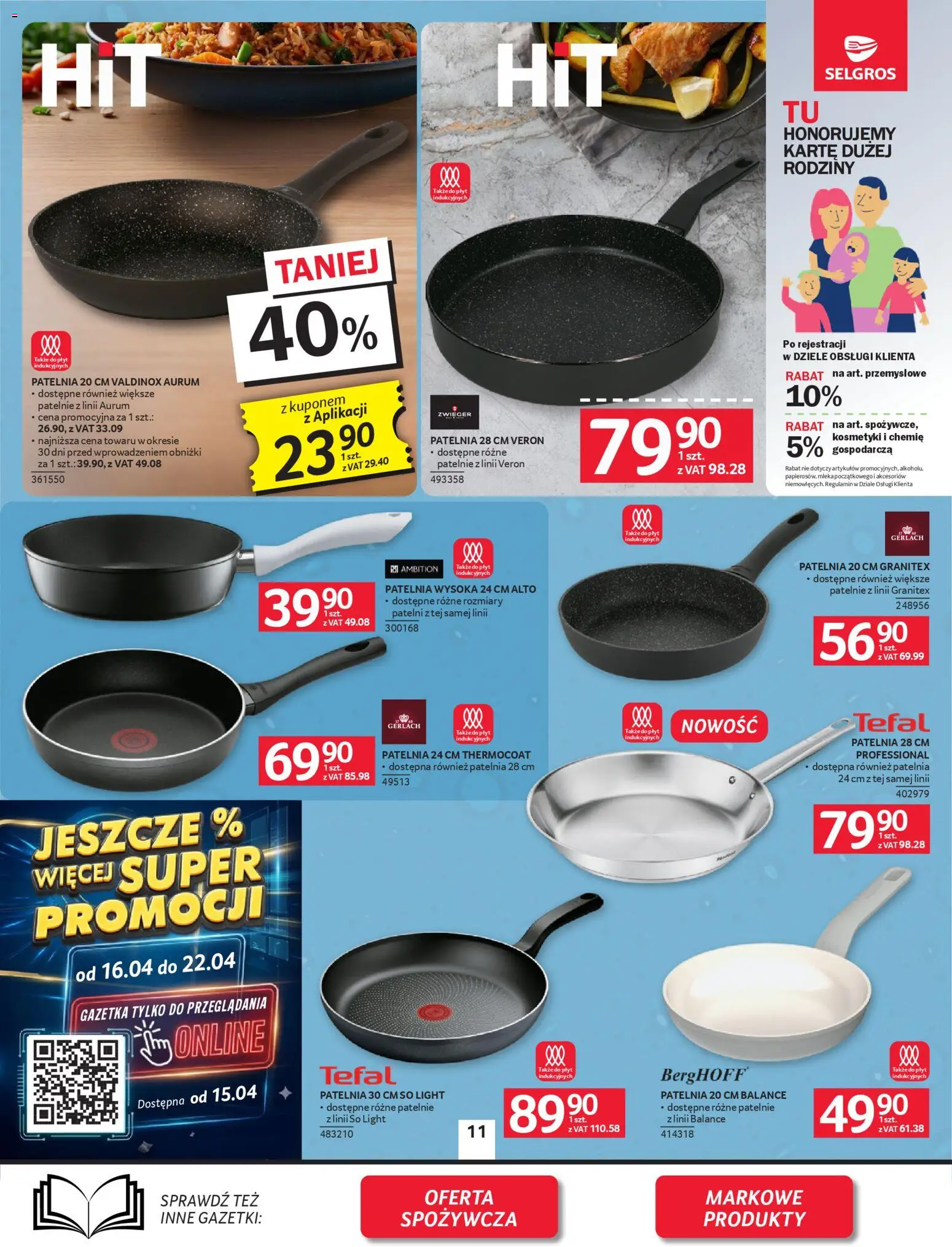 Selgros cash&carry - Oferta Przemysłowa od 09.04.2026 | Strona: 13 | Produkty: Mleka, Patelnie, Patelnia, Tefal