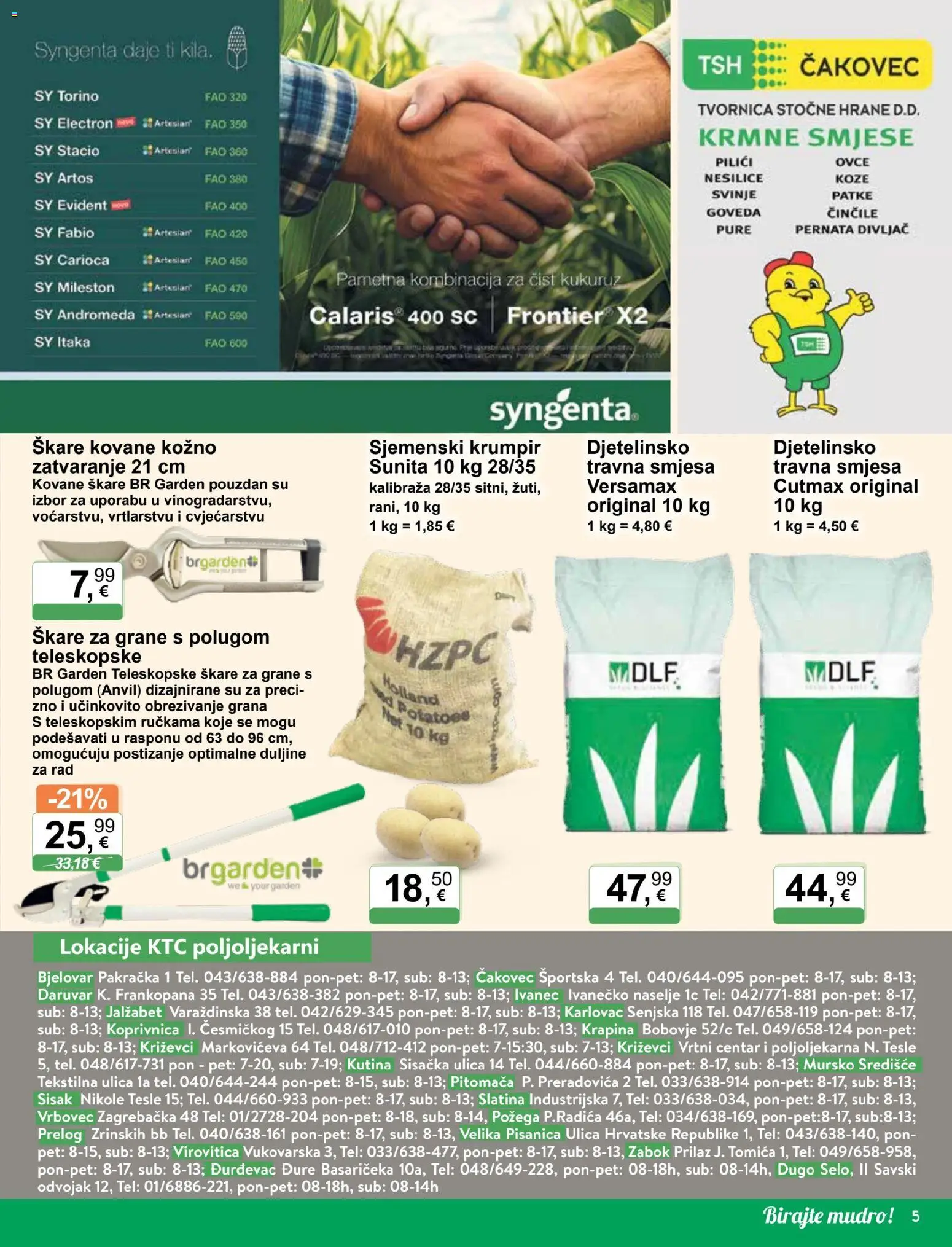 KTC katalog | vrijedi od 04.03.2026 | Stranica: 5 | Proizvodi: Smjese, Kukuruz, Krumpir, Škare