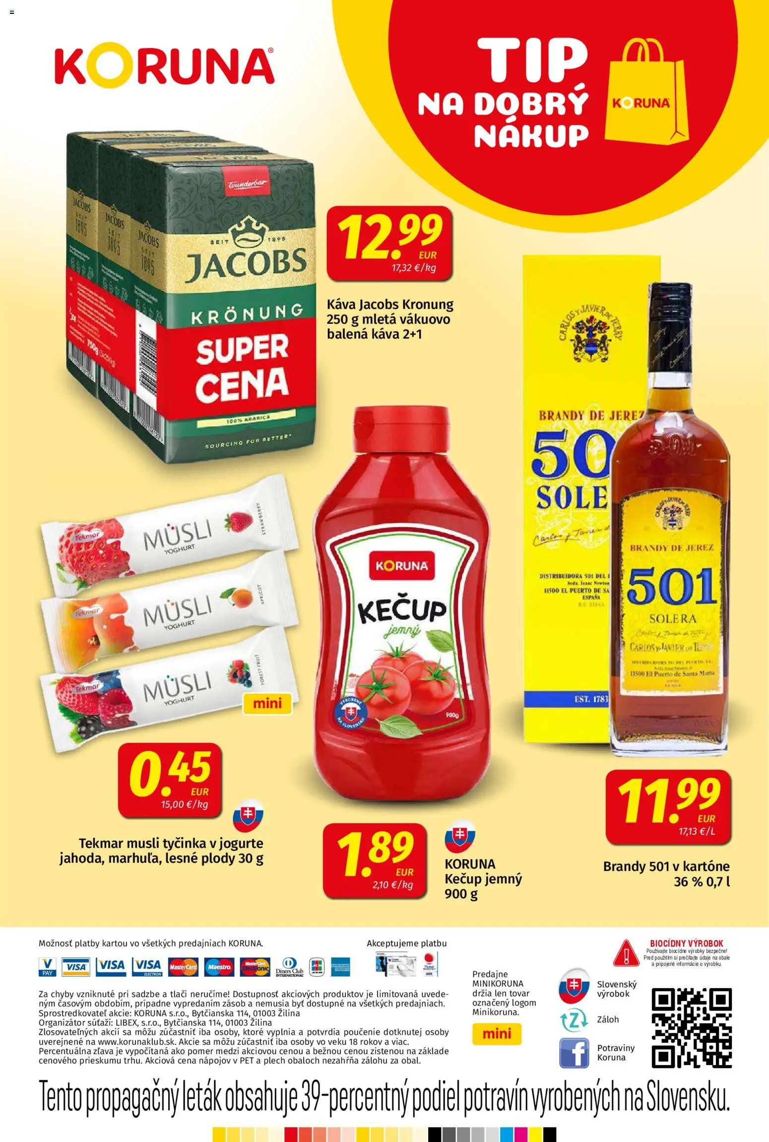 Nové Koruna akcie – leták je platný od 09.01.2026 | Strana: 20 | Produkty: Káva, Jacobs Krönung, Kečup, Brandy
