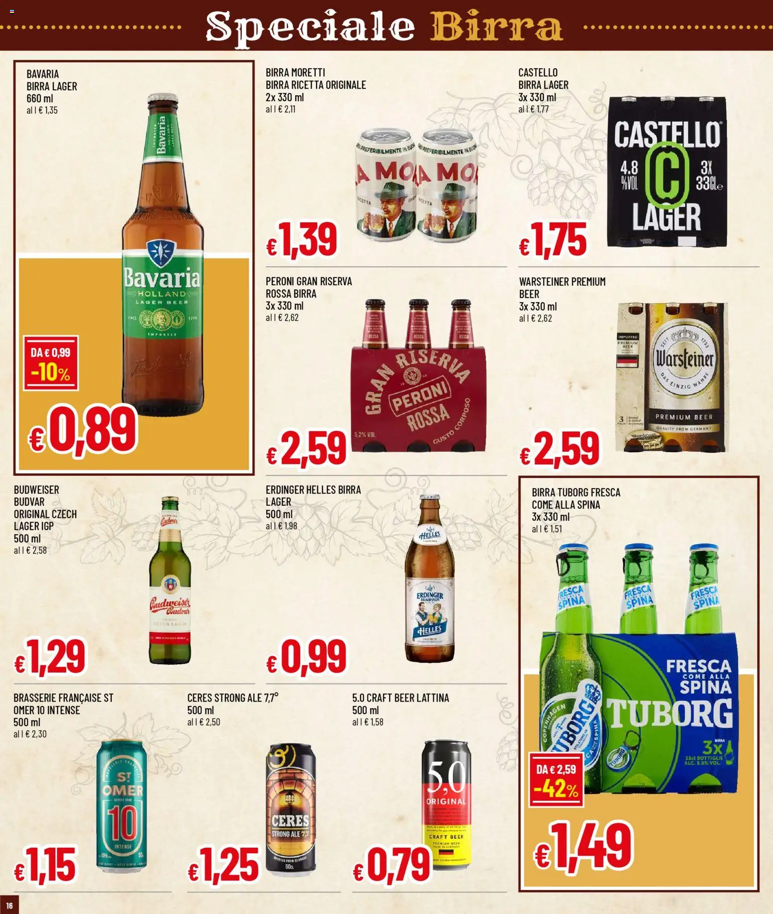 Volantino Galassia del 02.03.2026 | Pagina: 16 | Prodotti: Birra, Birra Moretti, Ceres