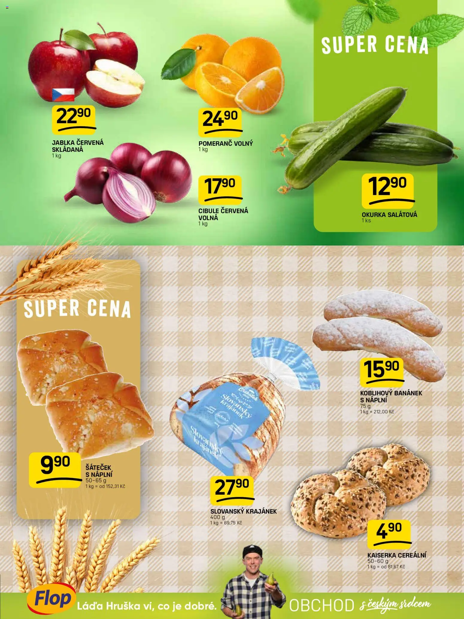 Flop leták od 15.04.2026 | Strana: 3 | Produkty: Kaiserka, Jablka, Cibule, Okurka