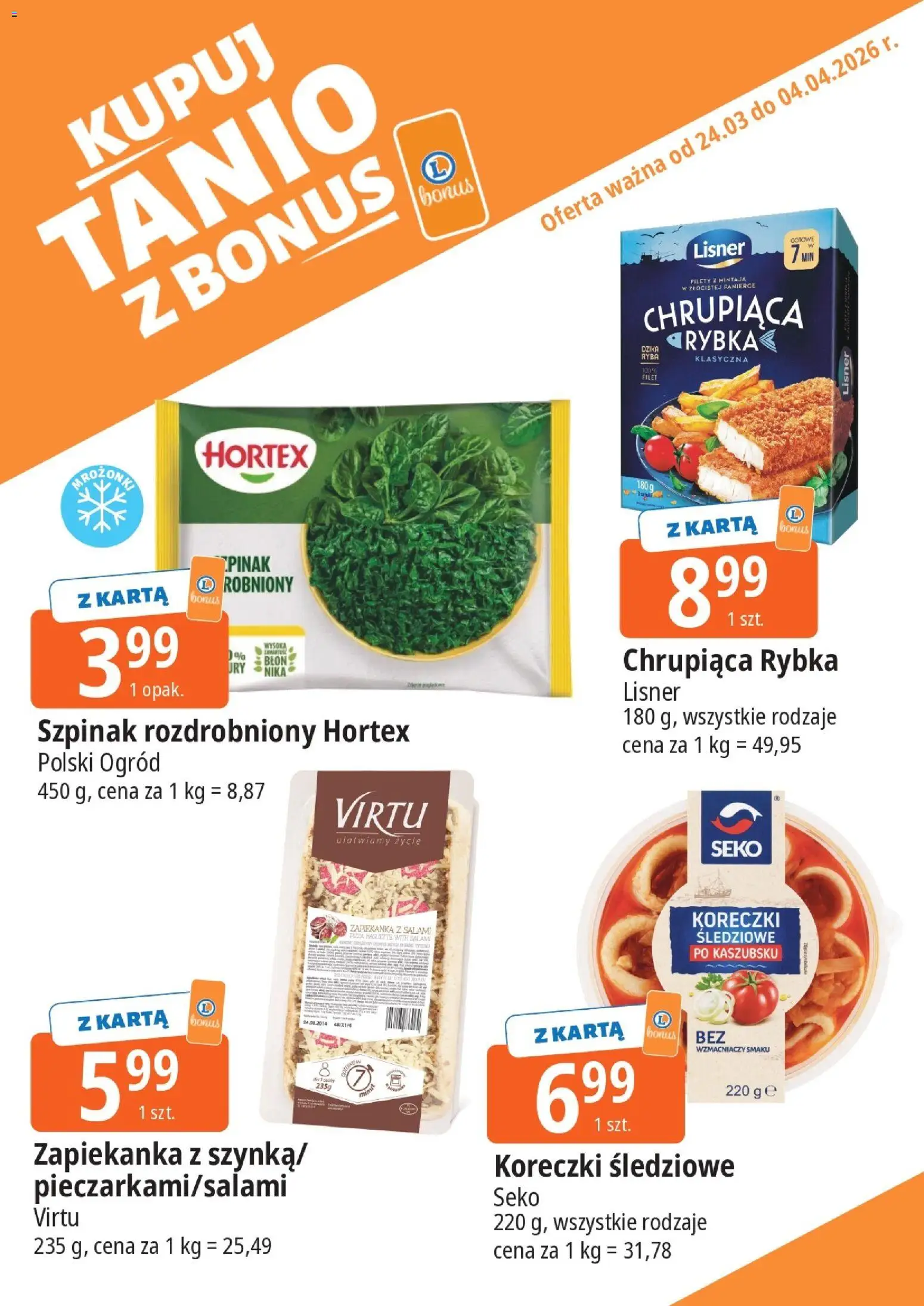 E.Leclerc gazetka - Kłodzko kupony dodatkowe od 24.03.2026 | Strona: 12 | Produkty: Karta, Zapiekanka, Salami, Pizza