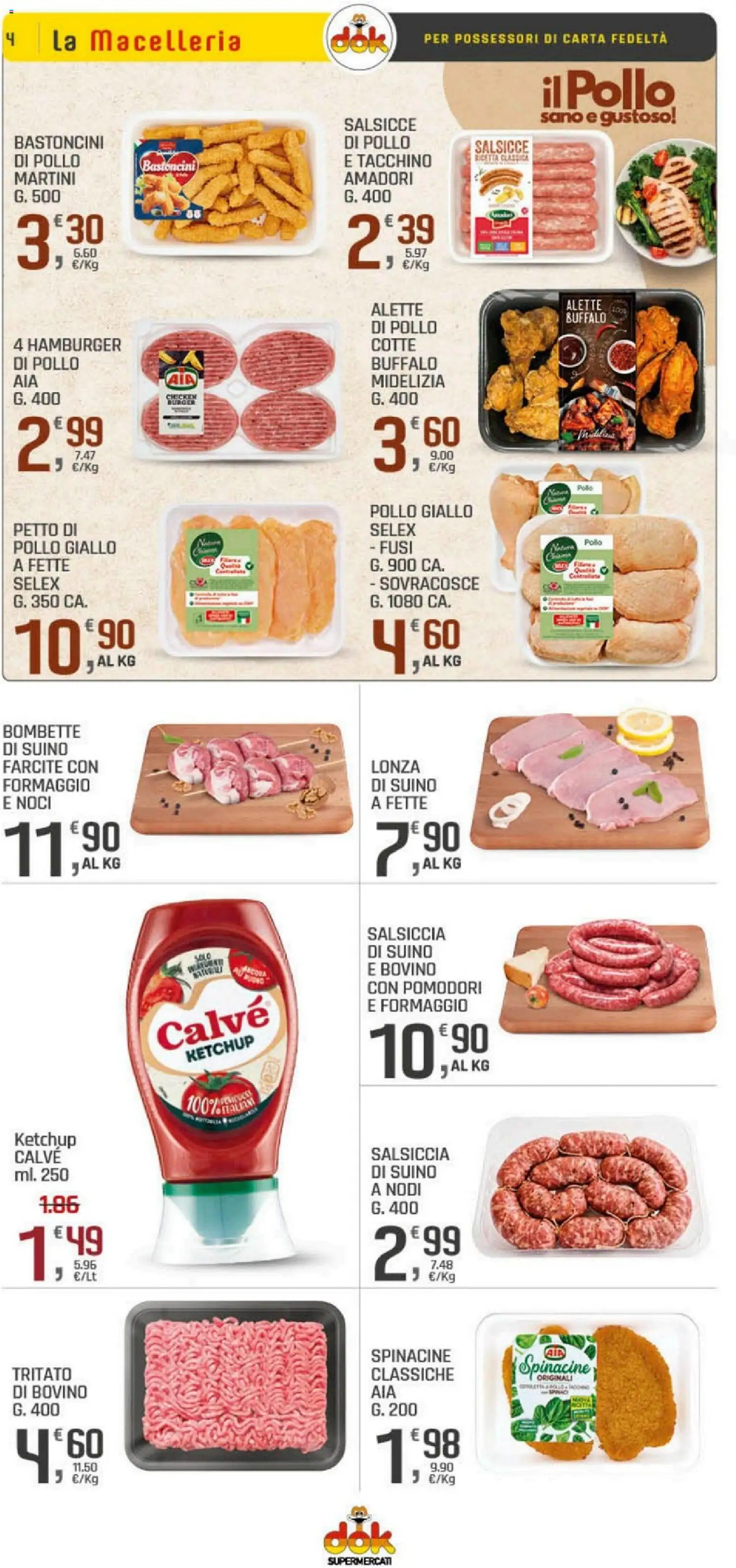 Volantino DOK del 20.04.2026 | Pagina: 4 | Prodotti: Bovino, Pollo, Suino, Noci