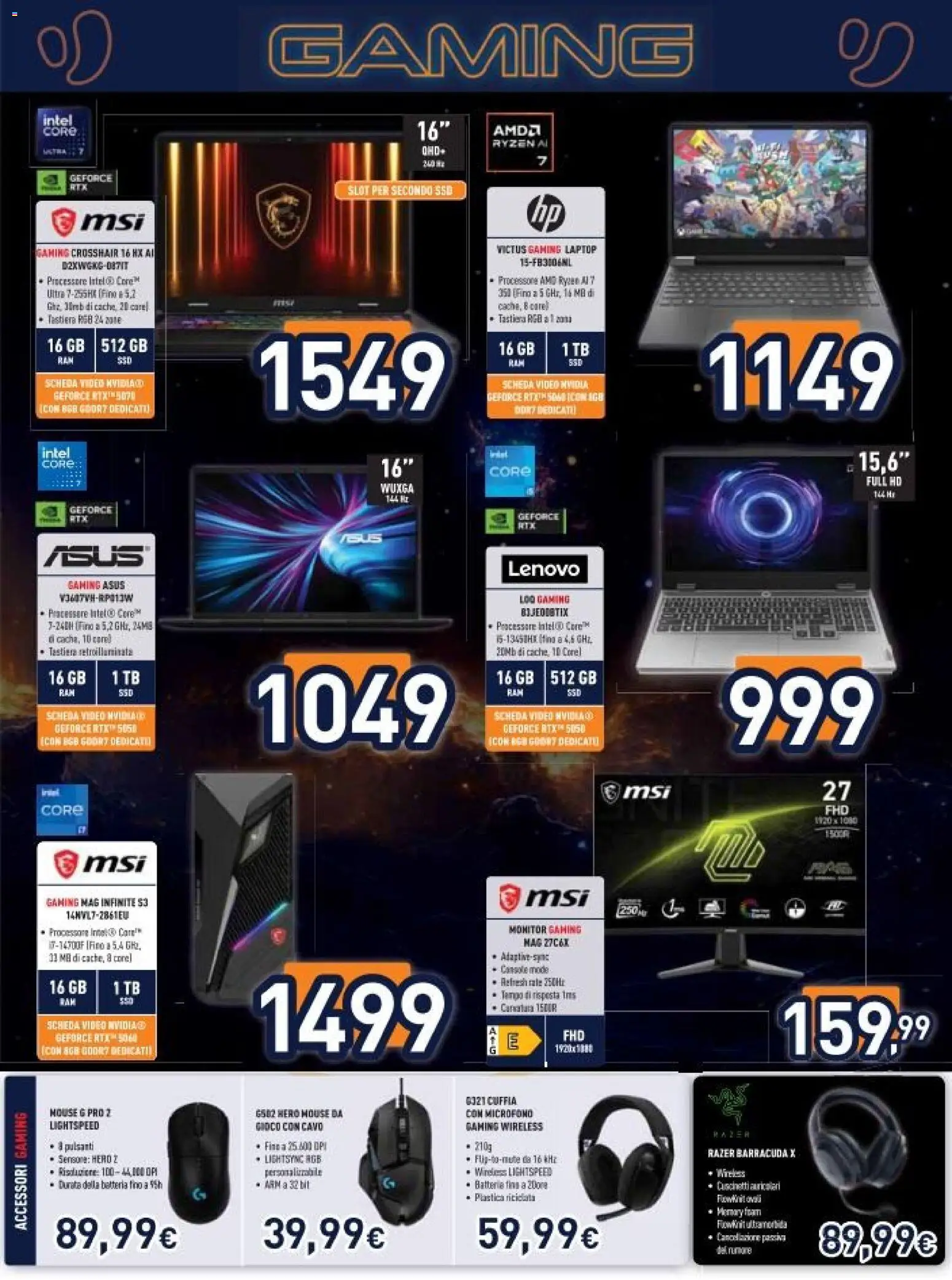 Volantino Unieuro del 17.04.2026 | Pagina: 18 | Prodotti: Monitor, Video, Batteria, Batterie